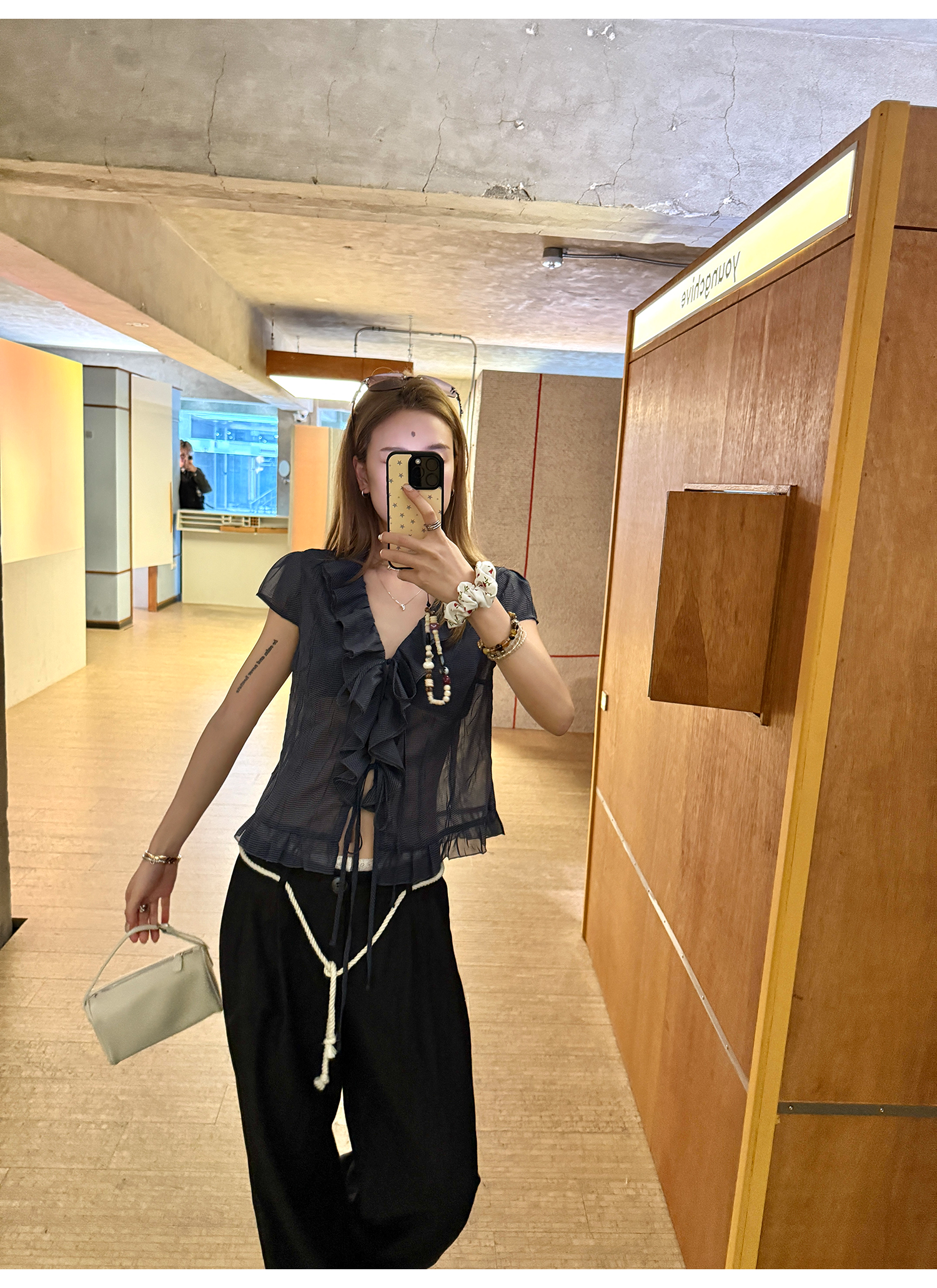 LelyMooch リボン付とろみパンツ　LEM167