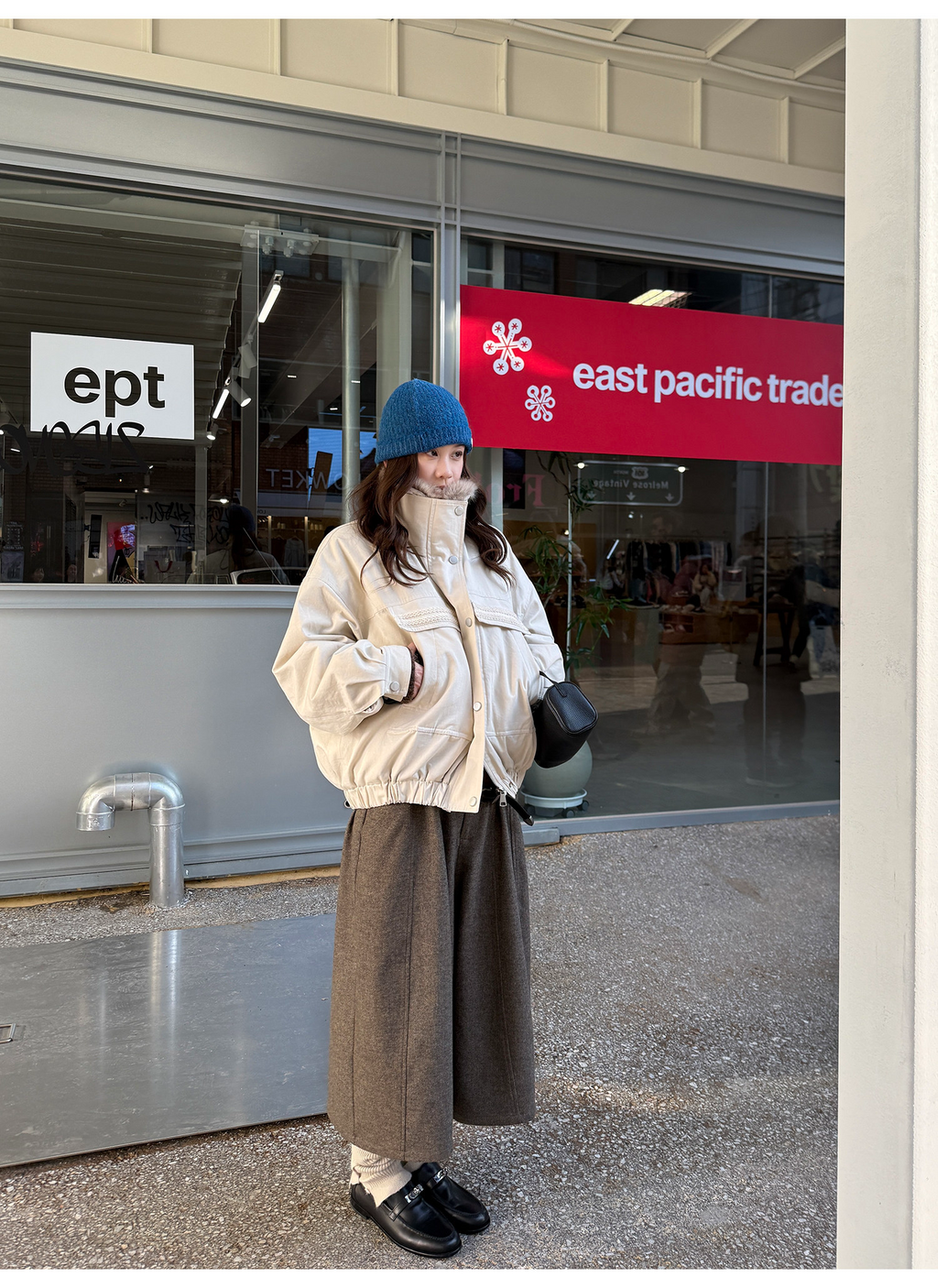 LelyMooch ブラウン系 ウール混 バルーンパンツ  LEM311