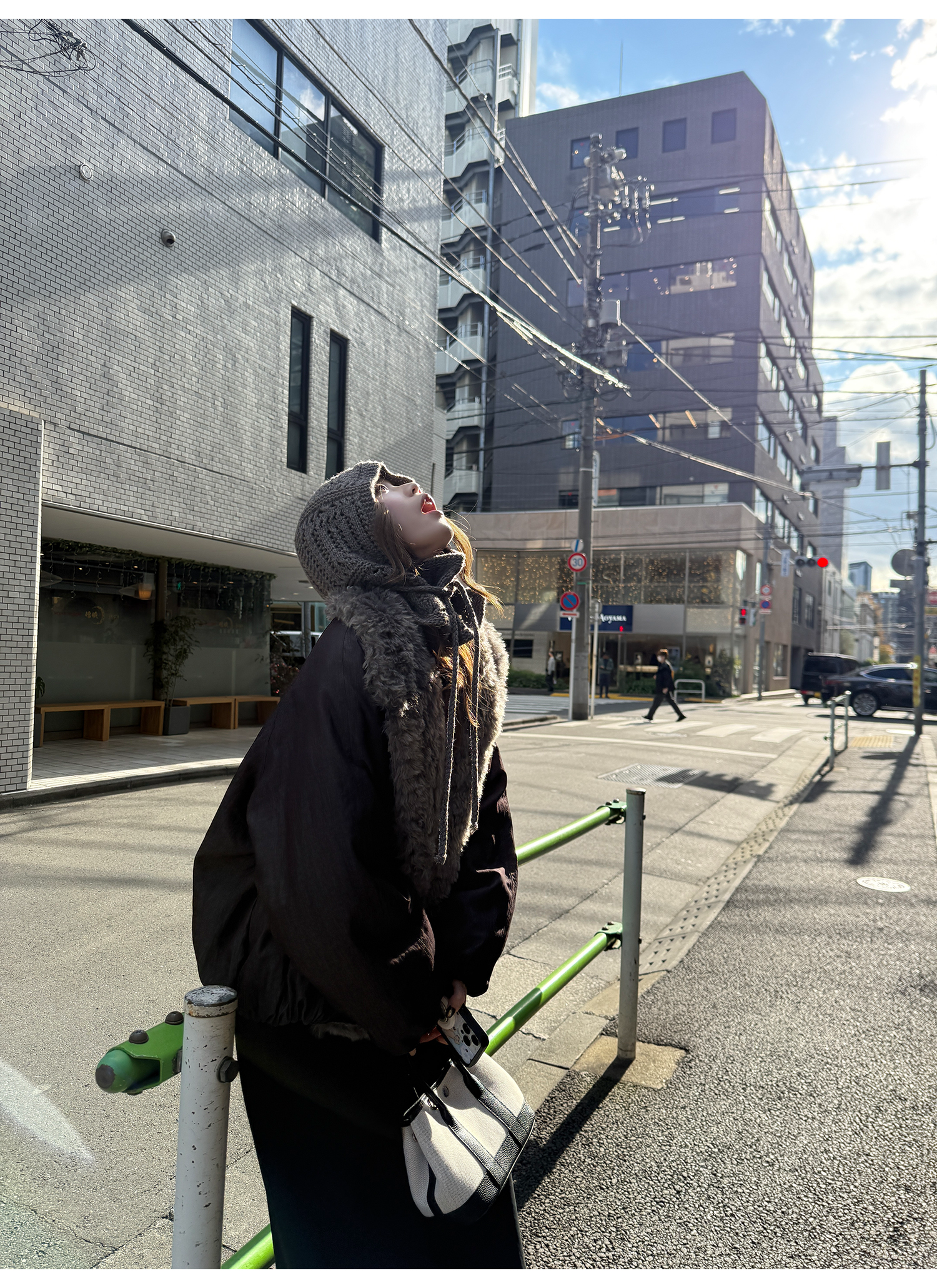 LelyMooch 光沢バイカラーブルゾン｜ボア切替×トグルボタン  LEM280