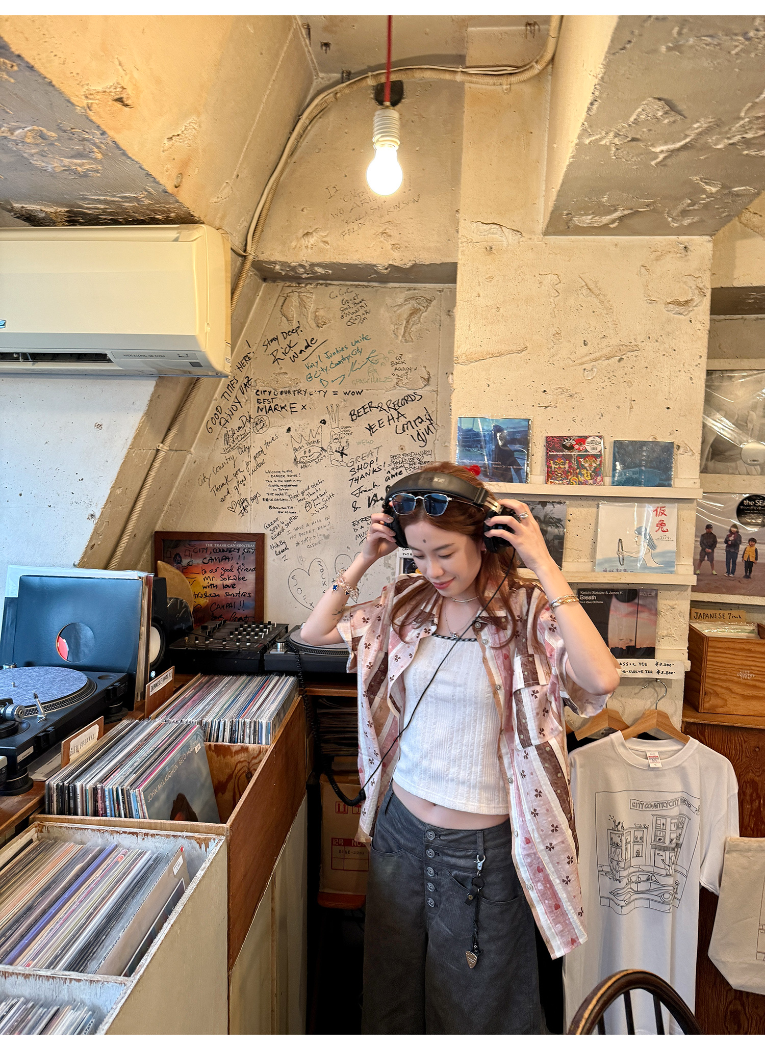 LelyMooch ハート×クローバー柄シャツ  LEM185