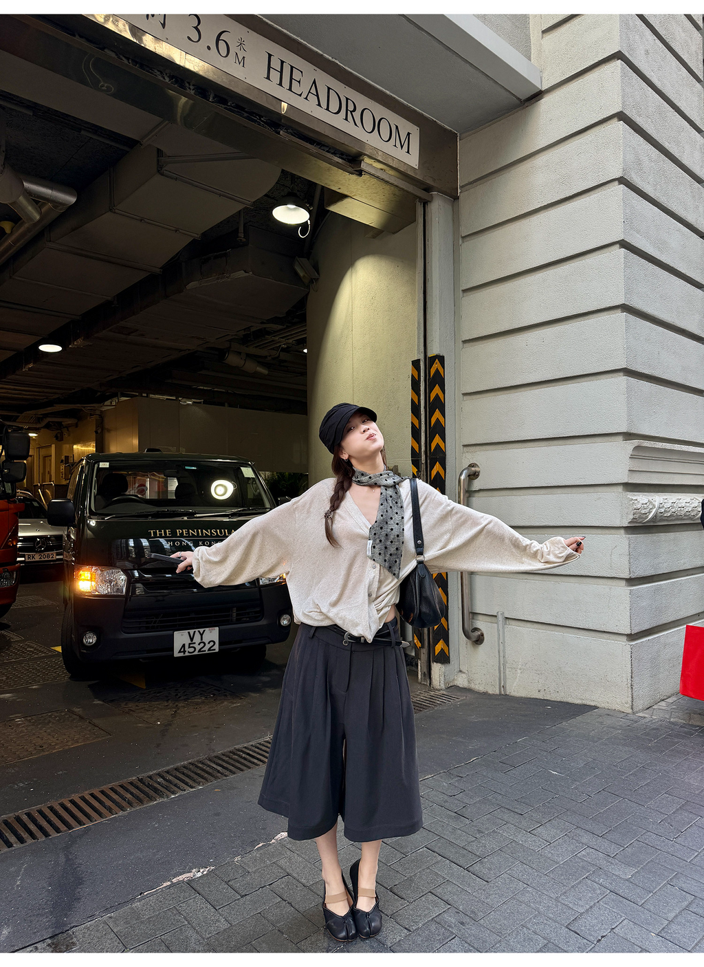 LelyMooch タックワイドパンツ スカート見え  LEM322