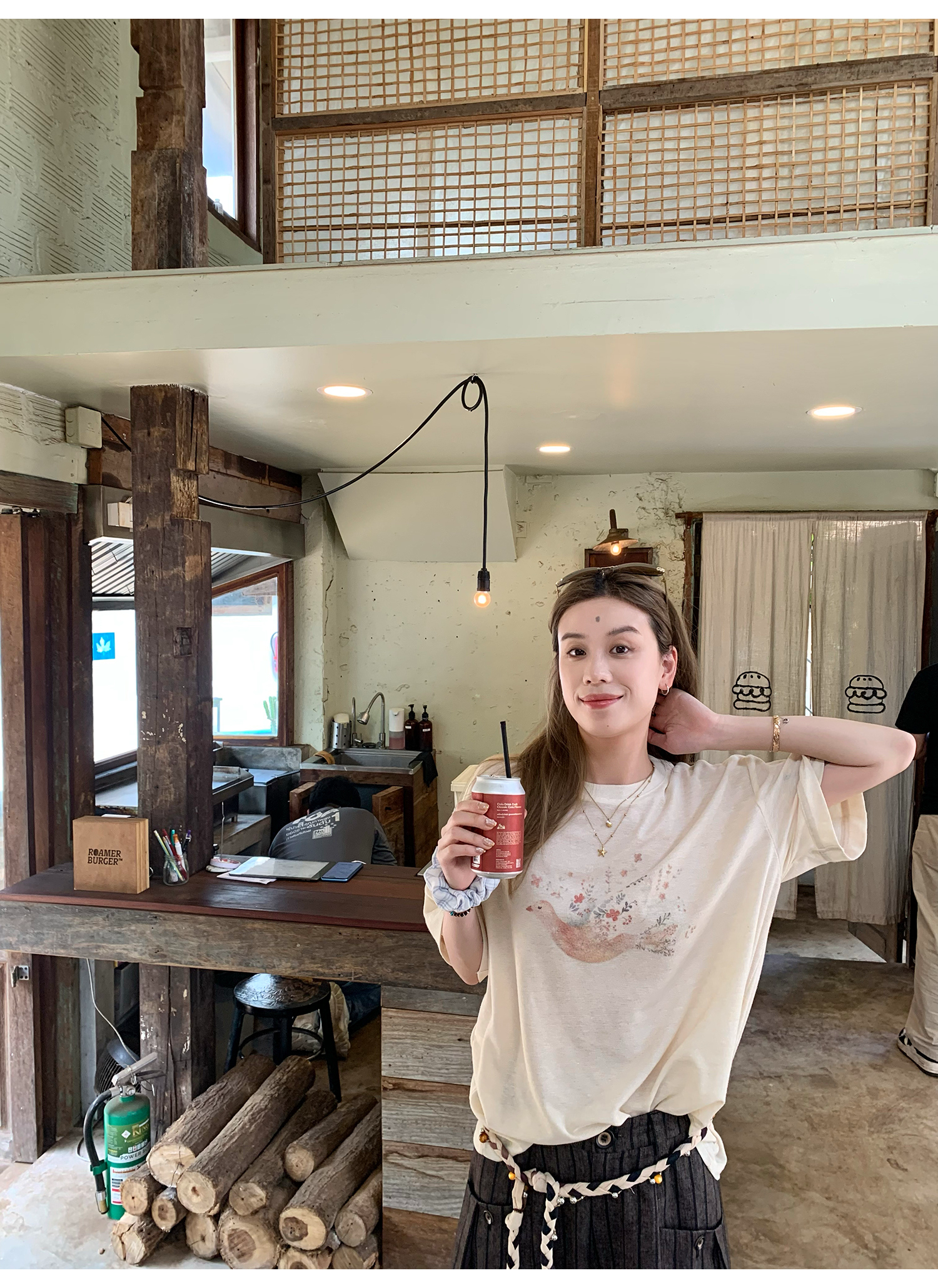 LelyMooch プリント ゆったりシルエット半袖Tシャツ  LEM142