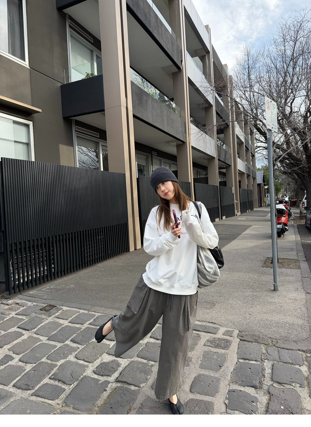 LelyMooch ウォッシュドコットン イージーカーゴパンツ  LEM406