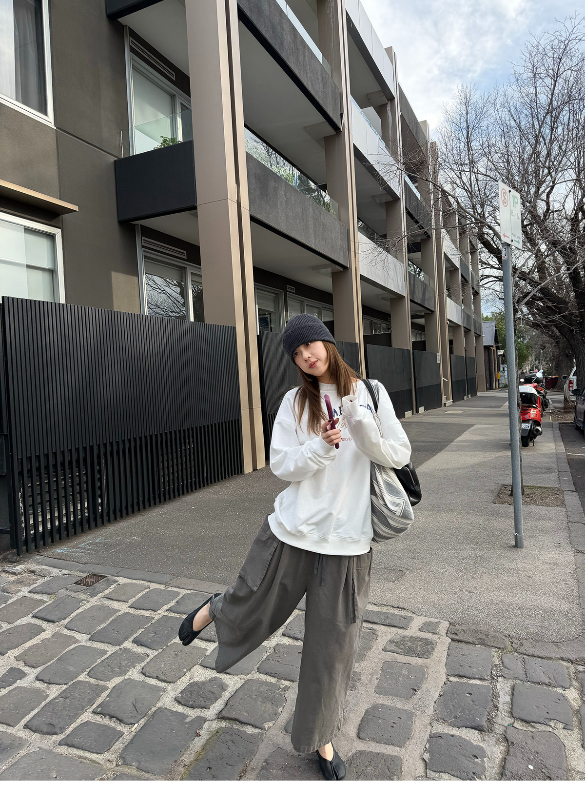 LelyMooch ウォッシュドコットン イージーカーゴパンツ  LEM406
