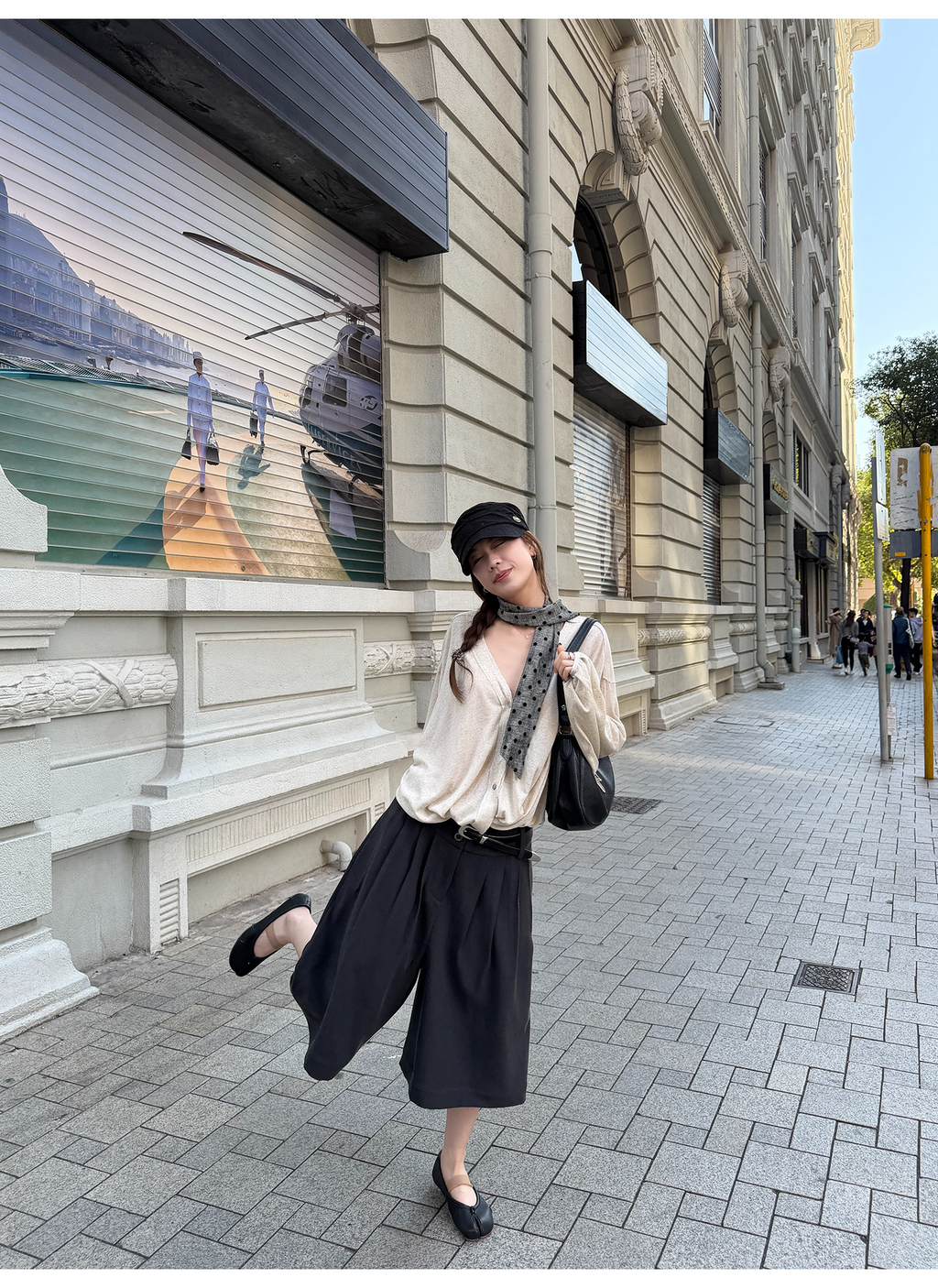 LelyMooch タックワイドパンツ スカート見え  LEM322