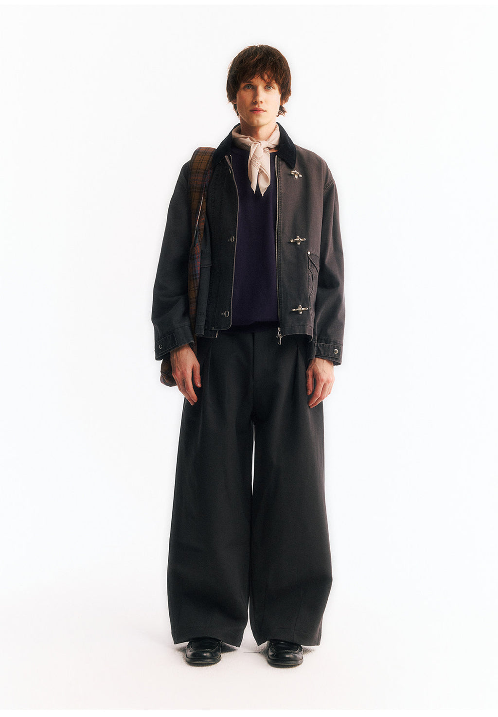 2WAYカラー フライトバックルコーデュロイショートジャケット  LOM045