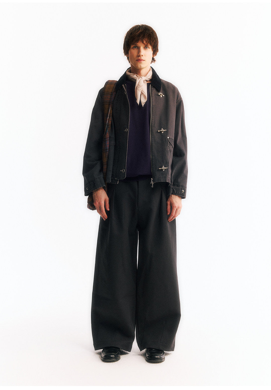 2WAYカラー フライトバックルコーデュロイショートジャケット  LOM045