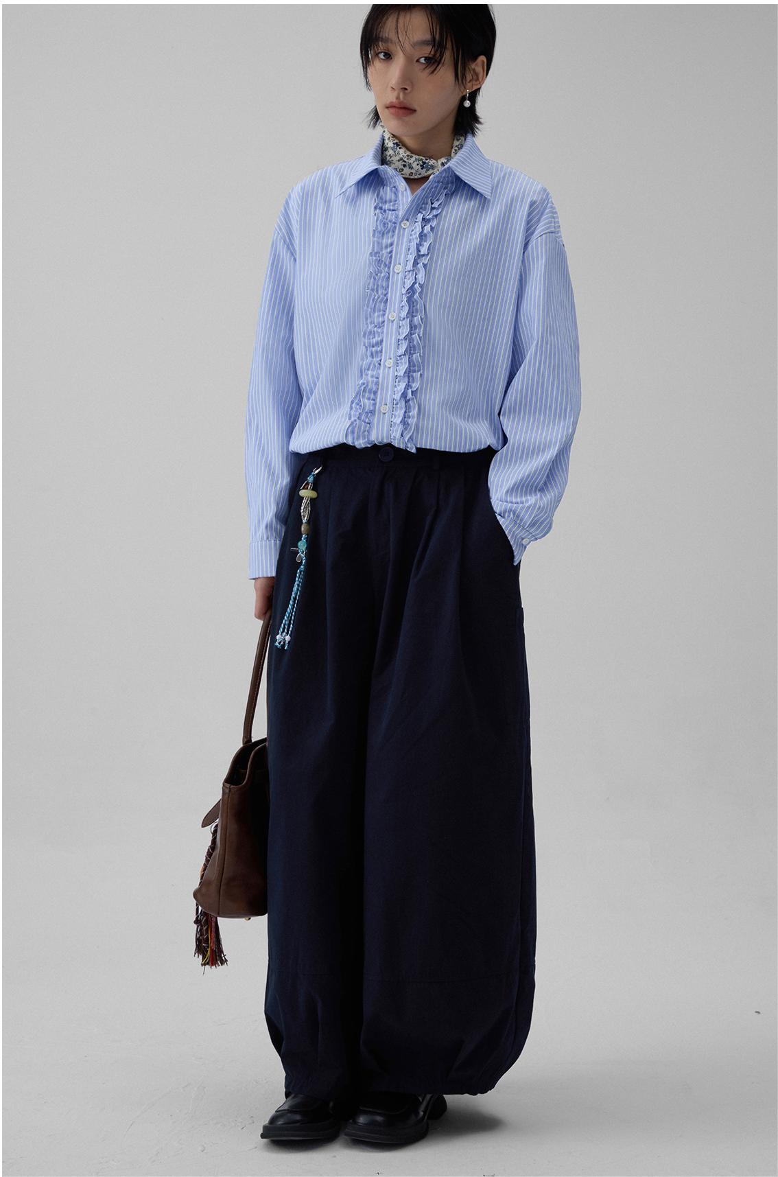 LoomL  ブルーストライプシャツ  LOM011