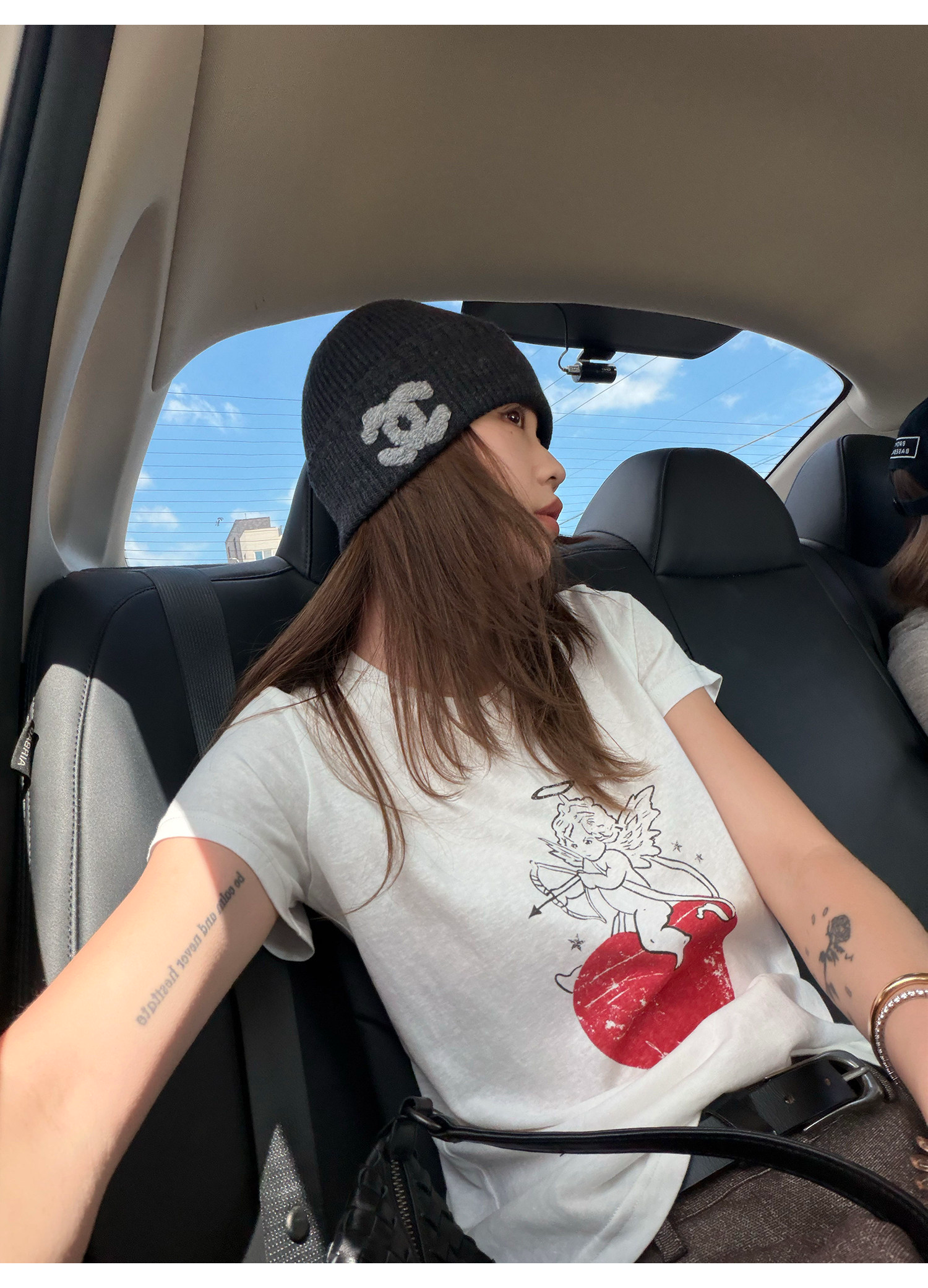 LelyMooch キューピッドプリントTシャツ  LEM397