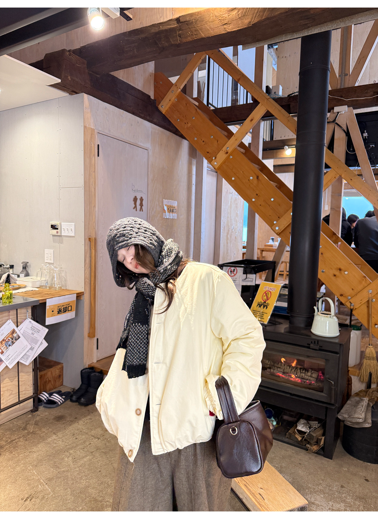 LelyMooch マフラー付き 中綿ブルゾン  LEM306