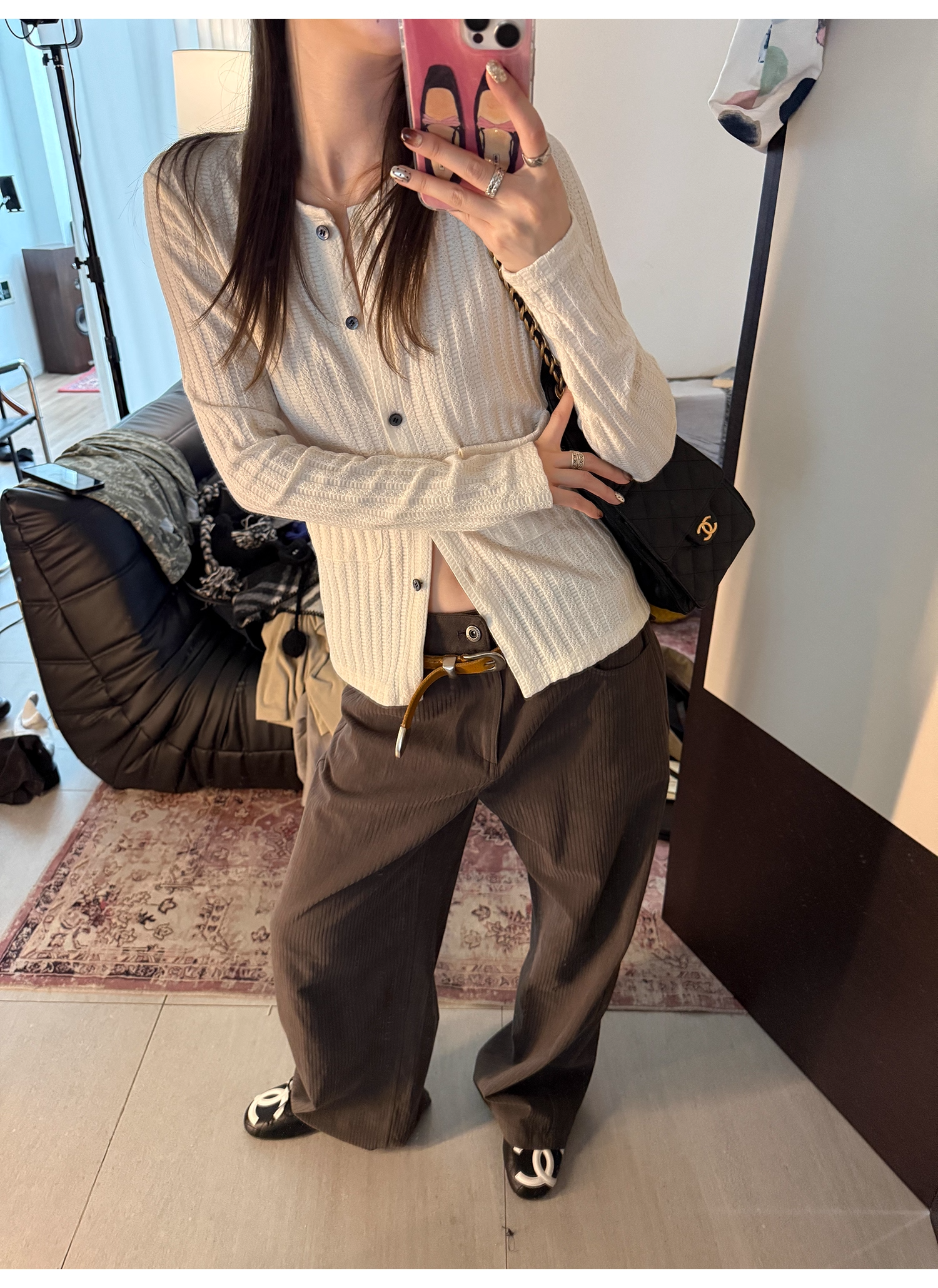 LelyMooch ダークグレーストライプパンツ  LEM244