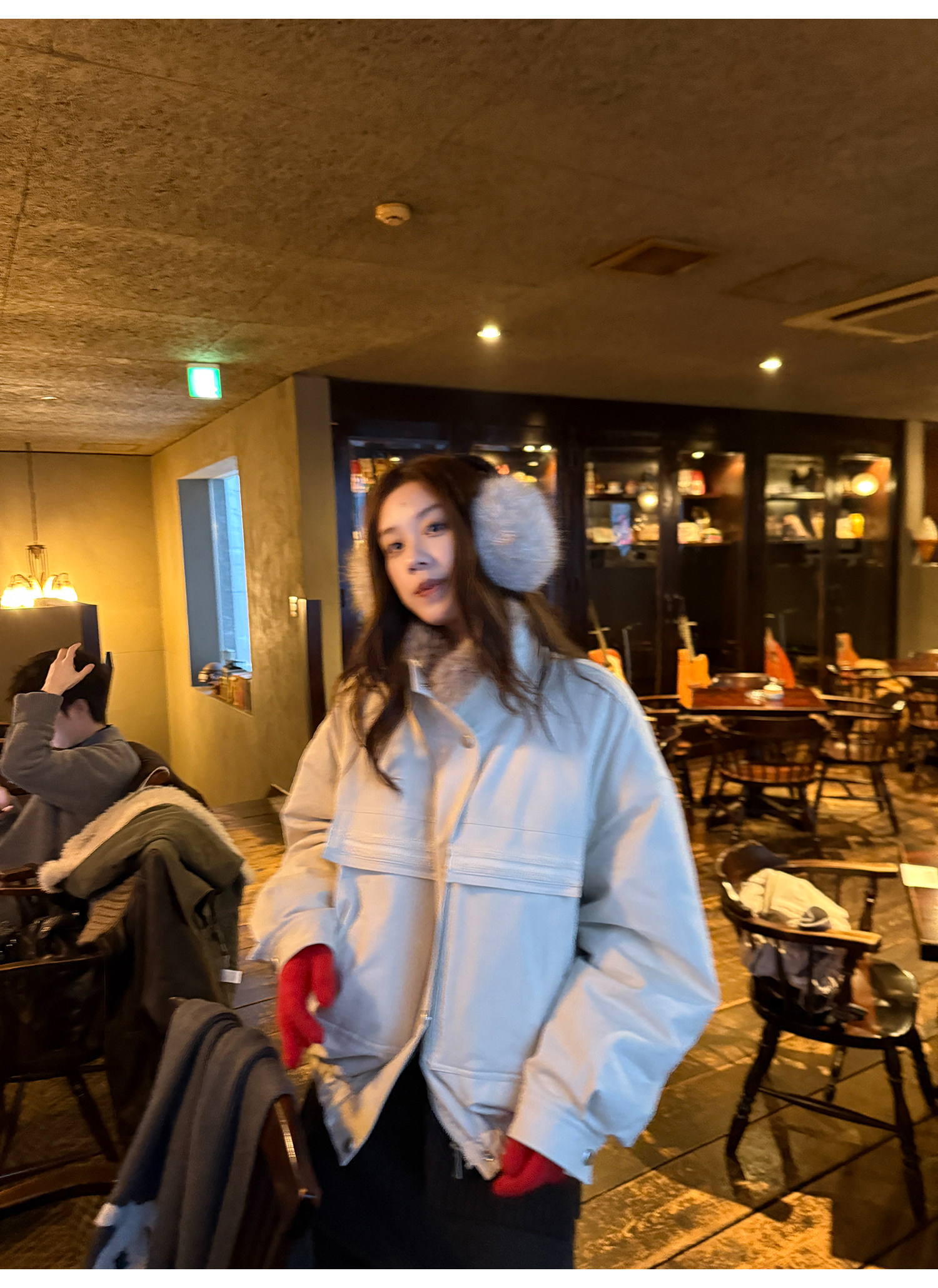 LelyMooch 取り外し襟付き 中綿ショートアウター  LEM305