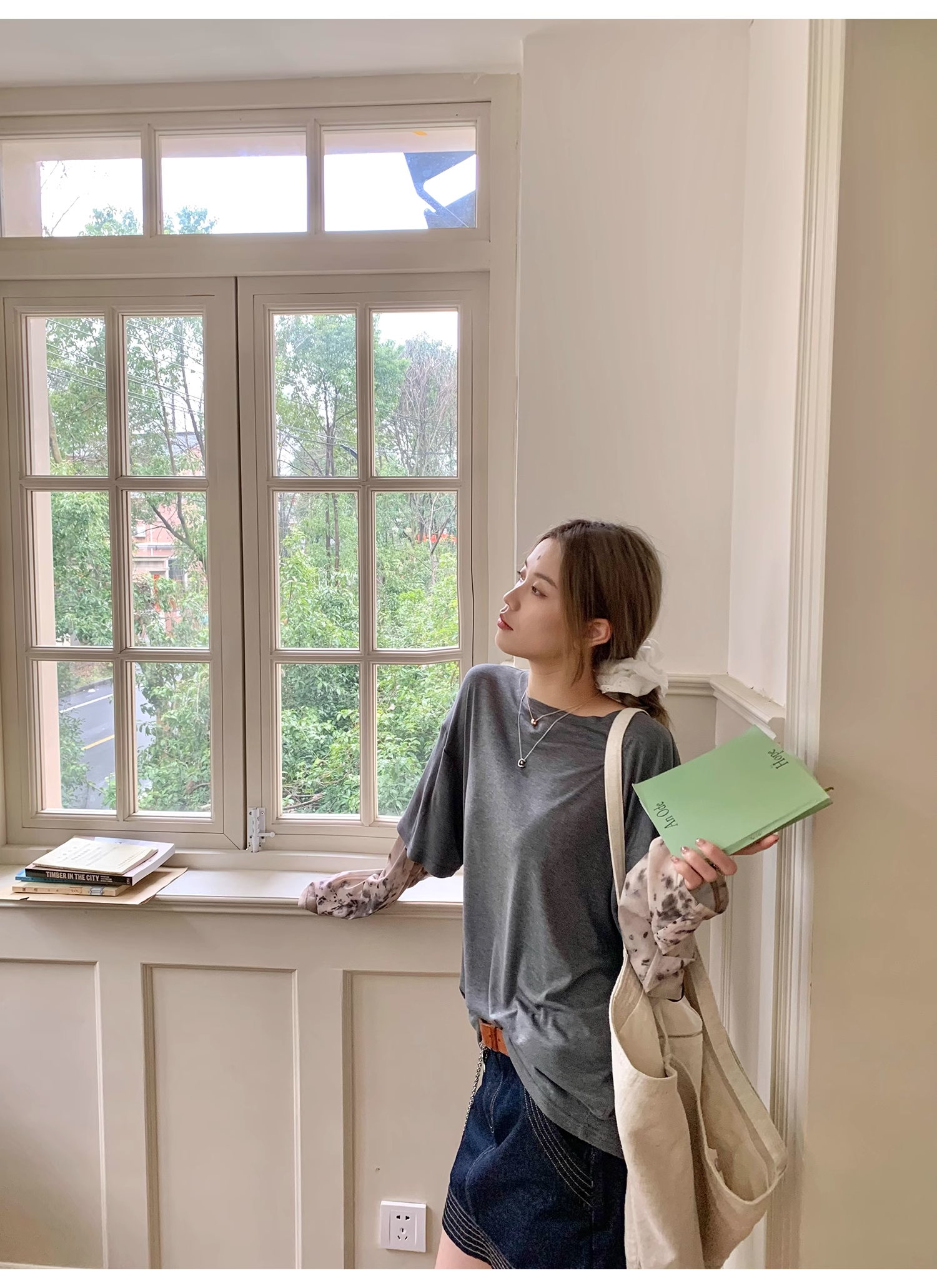 LelyMooch  レオパード柄袖  ロンTシャツ  LEM117