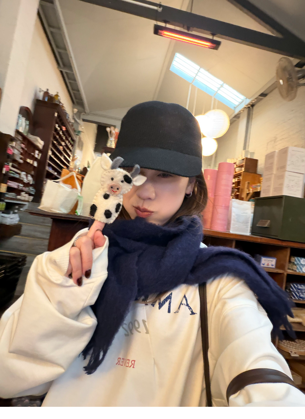 LelyMooch レトロ ロゴプリント ラウンドネック スウェット  LEM409