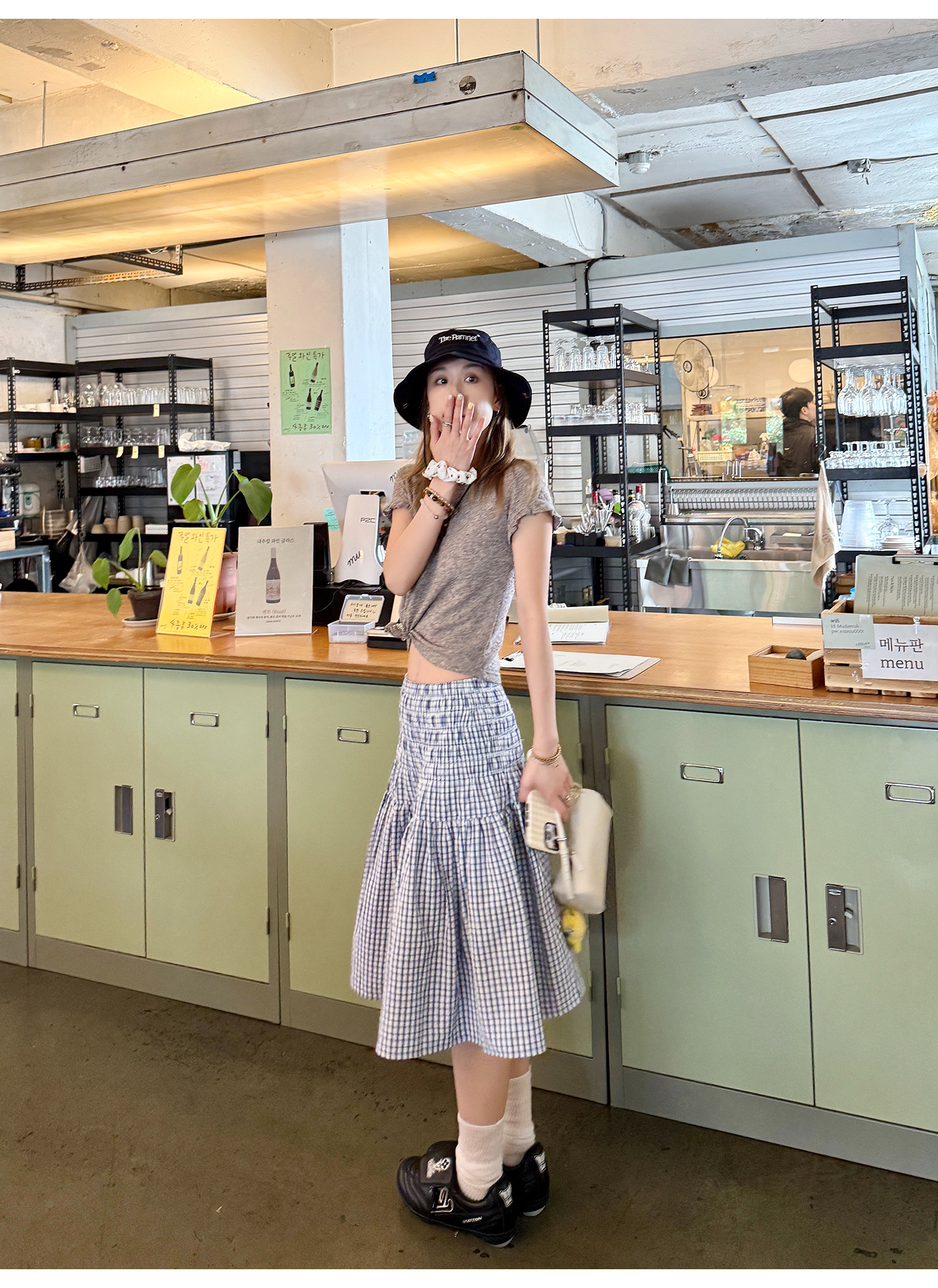 LelyMooch 2WAYギンガム スカート／チューブトップ  LEM176