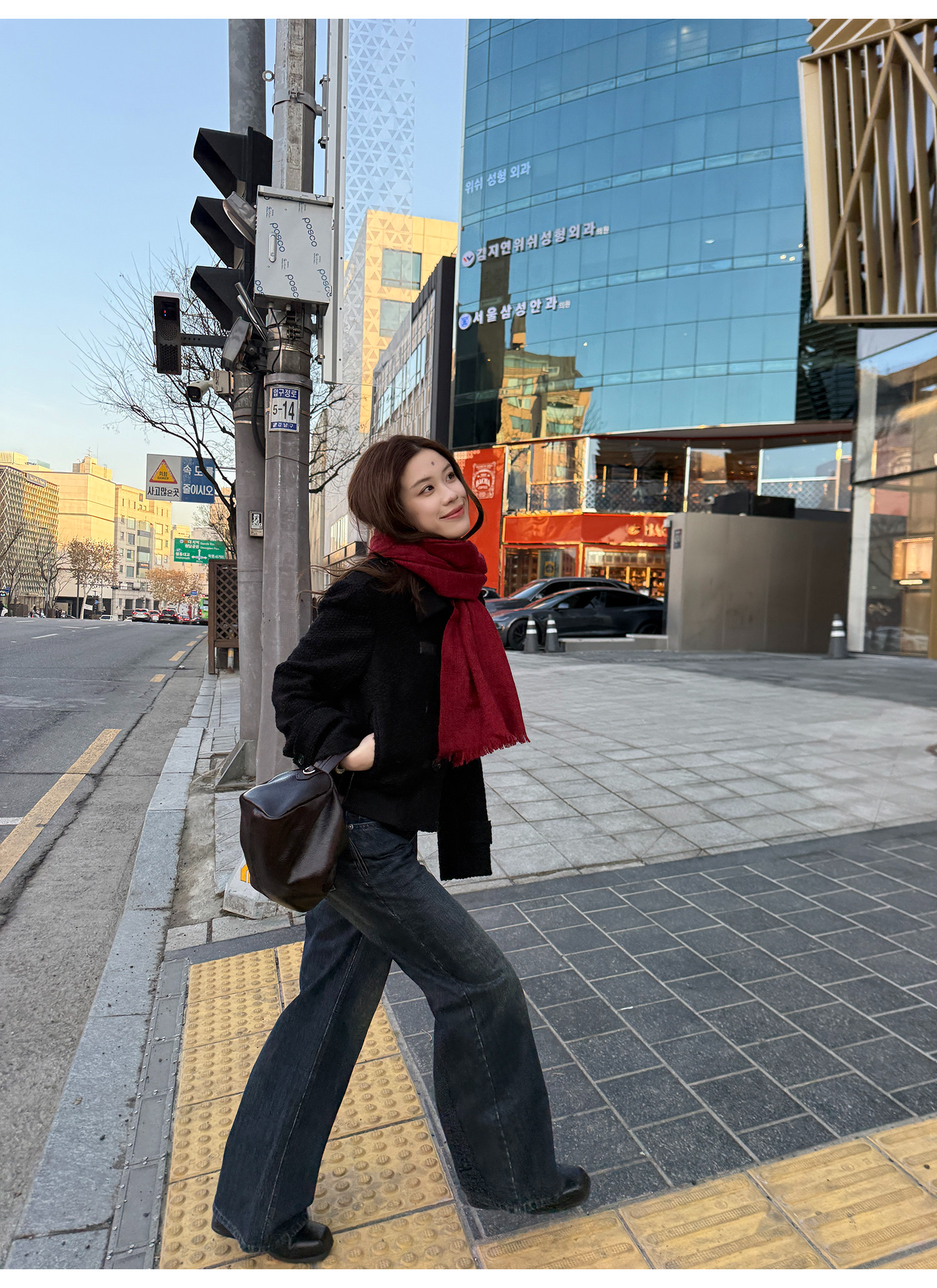 LelyMooch 色落ち加工 ストレートデニムパンツ　LEM304