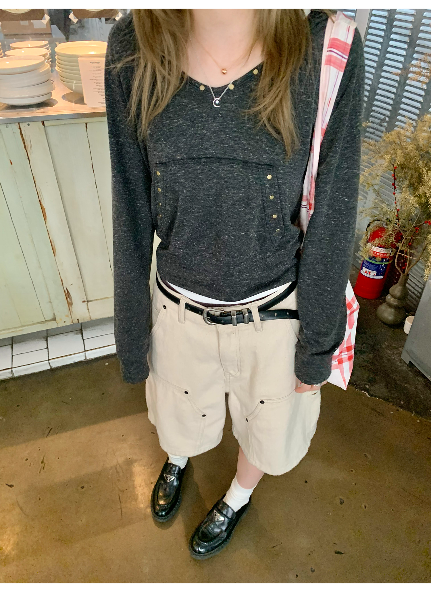 LelyMooch  レトロ調 ショートパーカー フード付き  LEM123