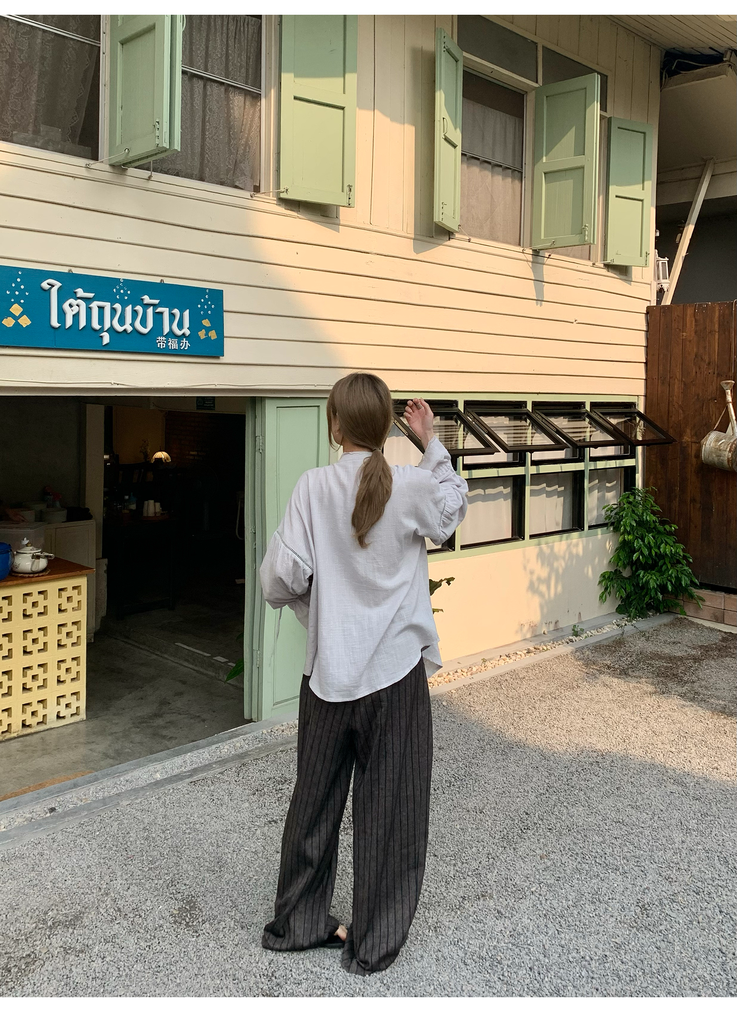 LelyMooch old money style｜ストライプスラックス  LEM140