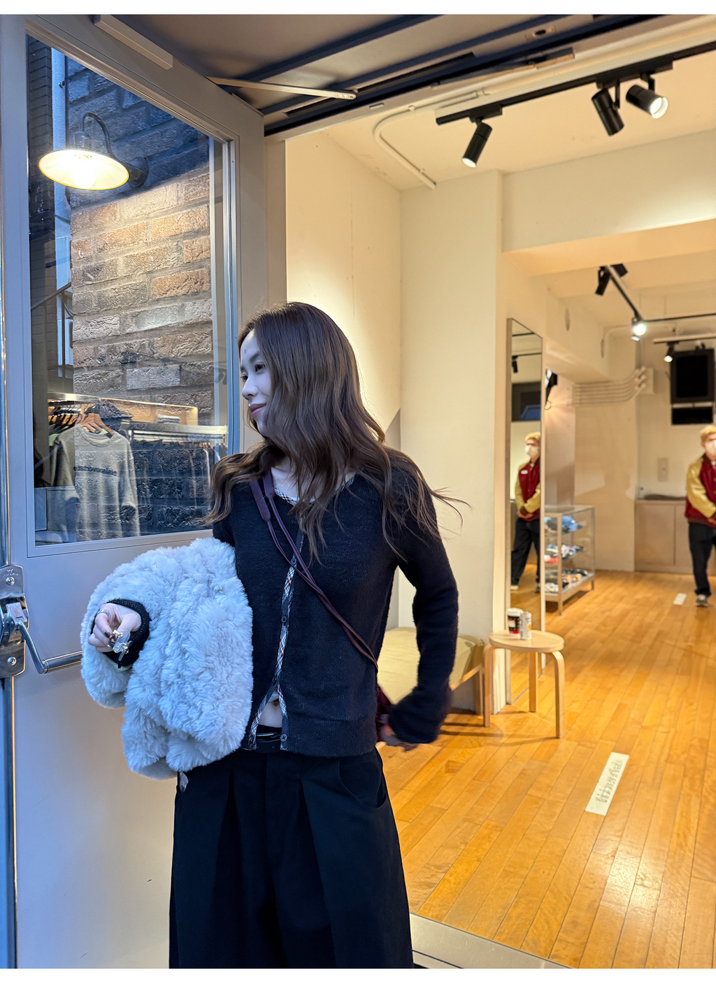 LelyMooch チェック柄パイピング ニット  LEM293