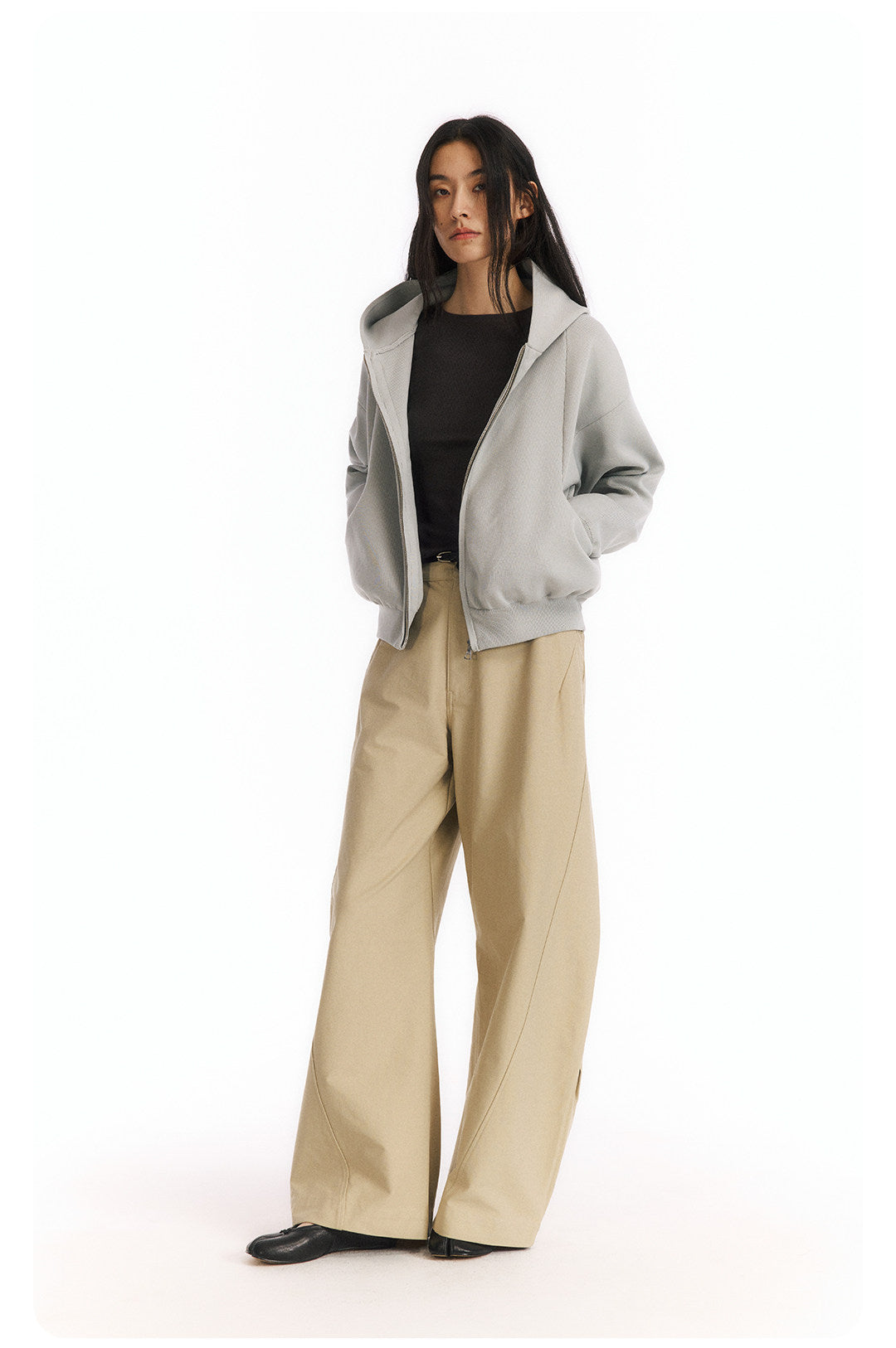 LOM030 Stesso modello Pantaloni ampi a curva 3D resistenti alle rughe e rinfrescanti al tatto LOM060