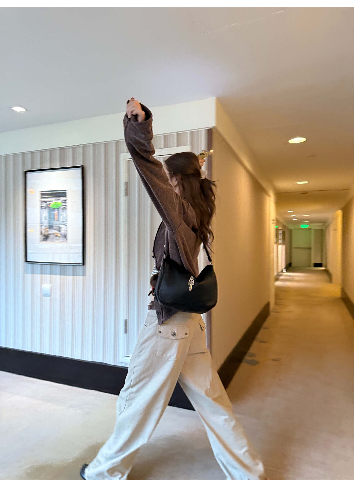 LelyMooch Vネック フェイクウールカーディガン 秋LEM234