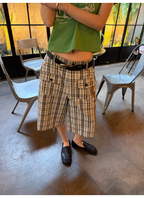 LelyMooch ヴィンテージチェック ハーフカーゴパンツ  LEM375