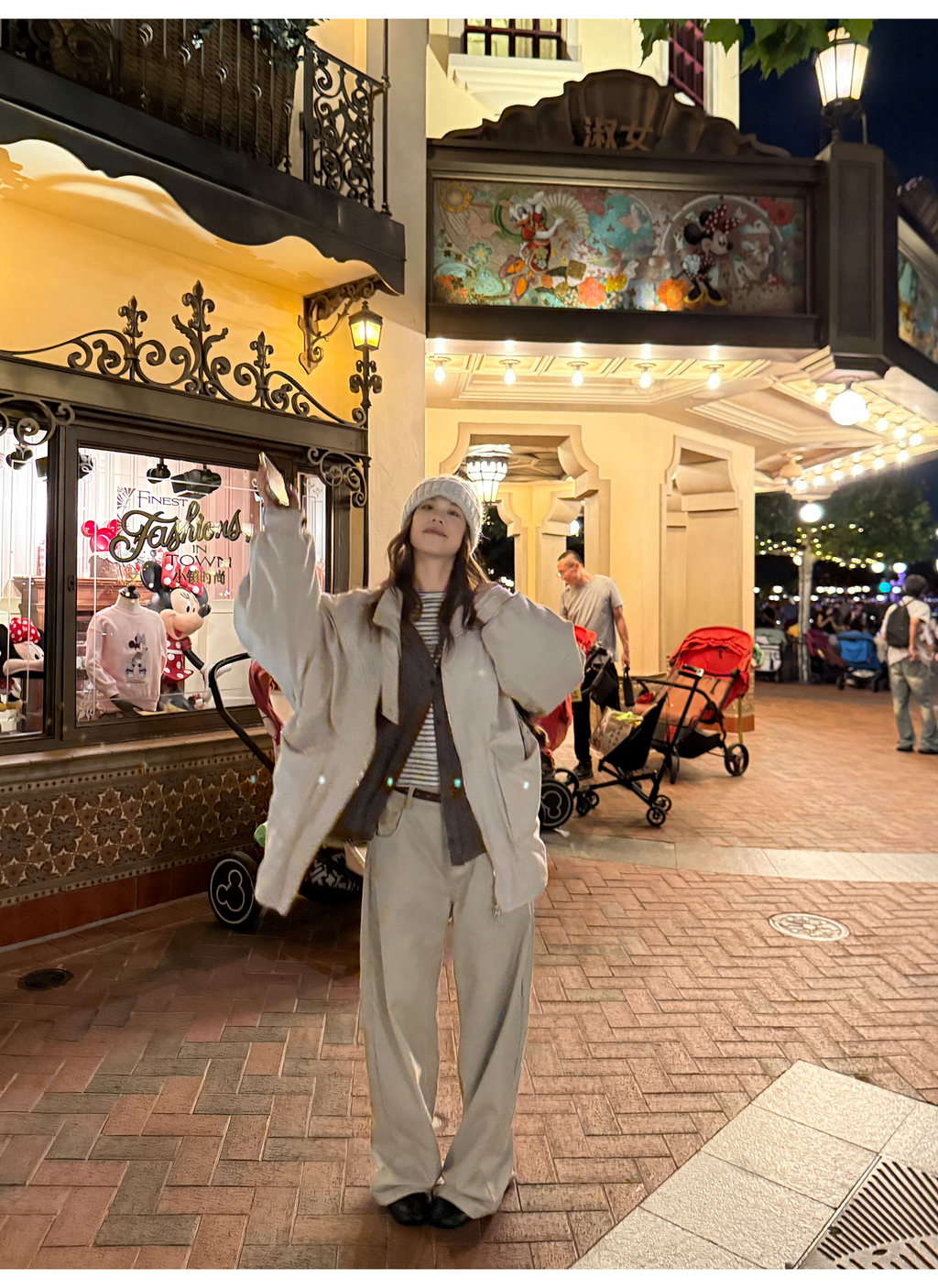 LelyMooch ウォッシュ加工×スタッズワイドパンツ　LEM243