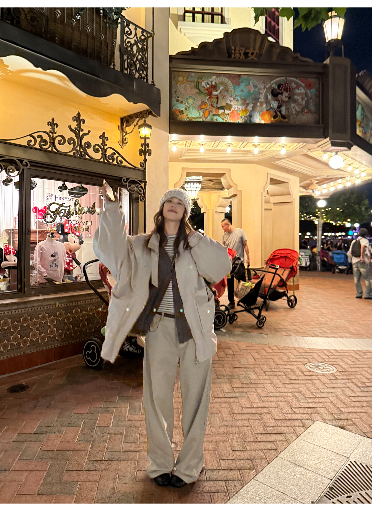 LelyMooch ウォッシュ加工×スタッズワイドパンツ　LEM243