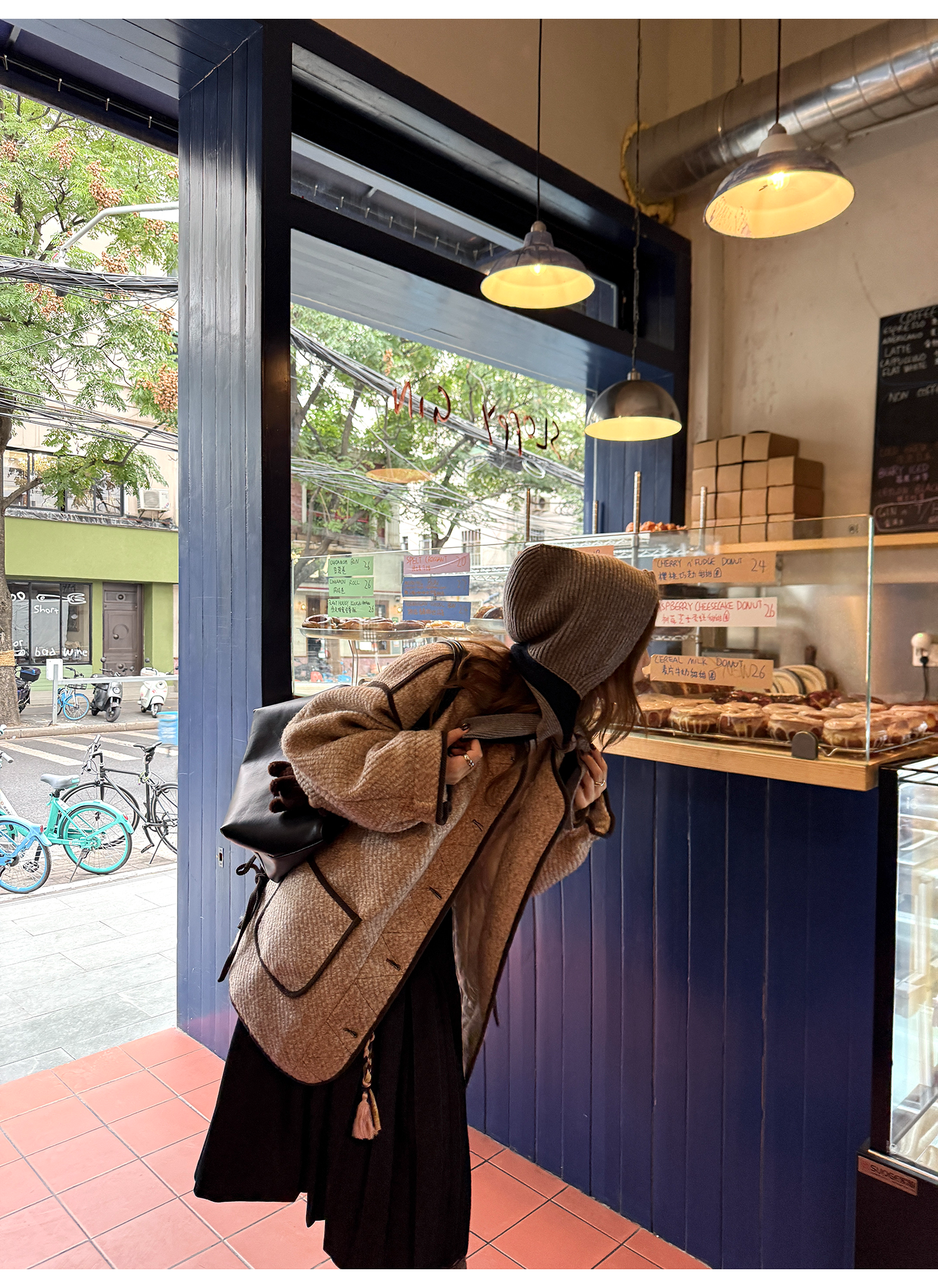 LelyMooch 配色パイピング ループウールジャケット　LEM278