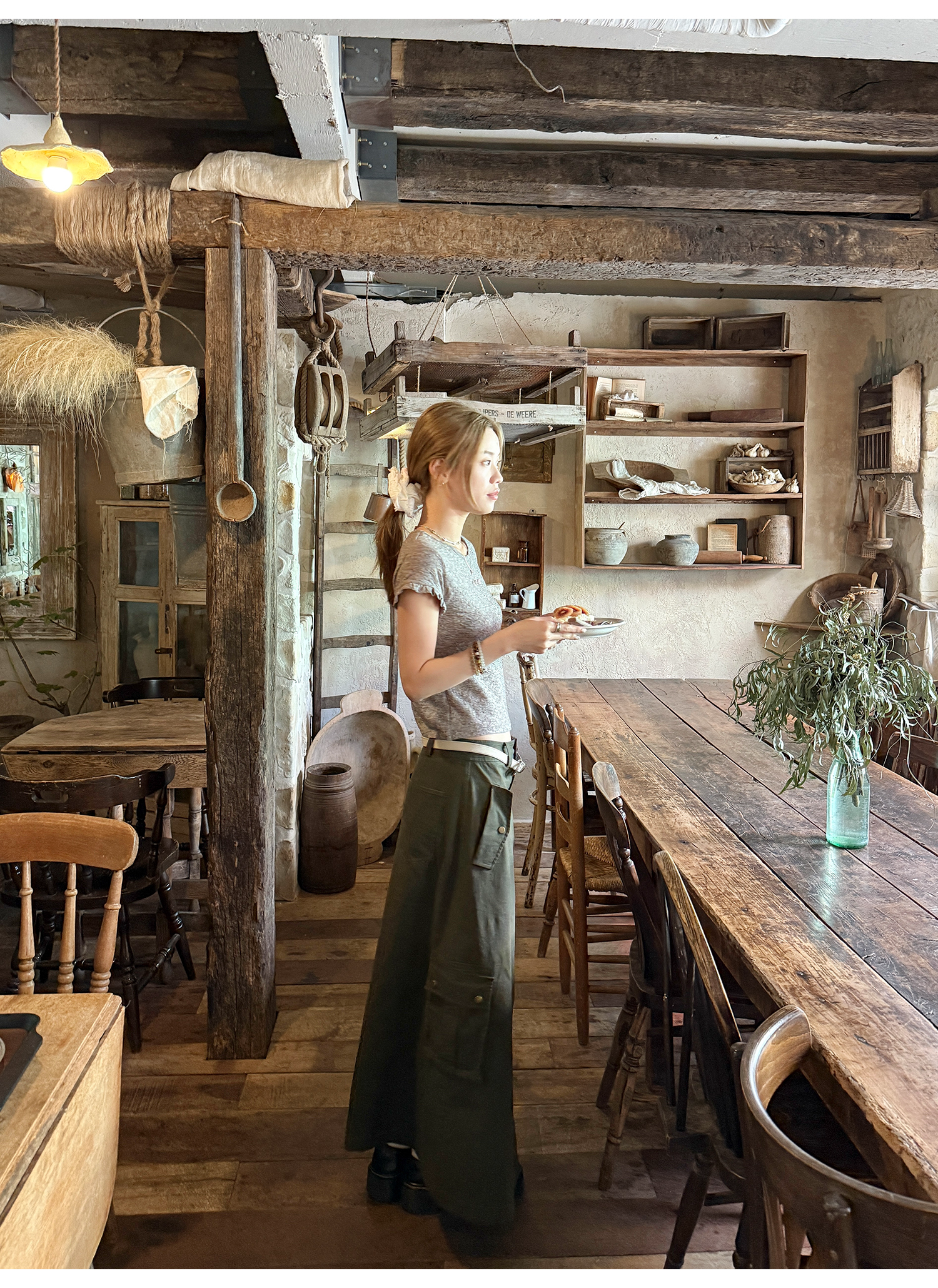 LelyMooch Aラインミディスカート  LEM172