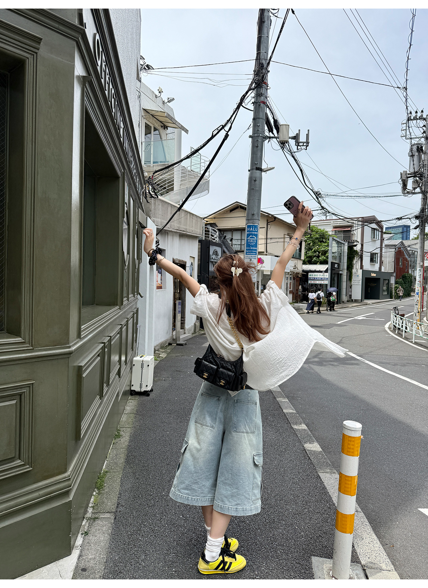 LelyMooch 体型カバー◎ カーゴデニムパンツ  LEM182