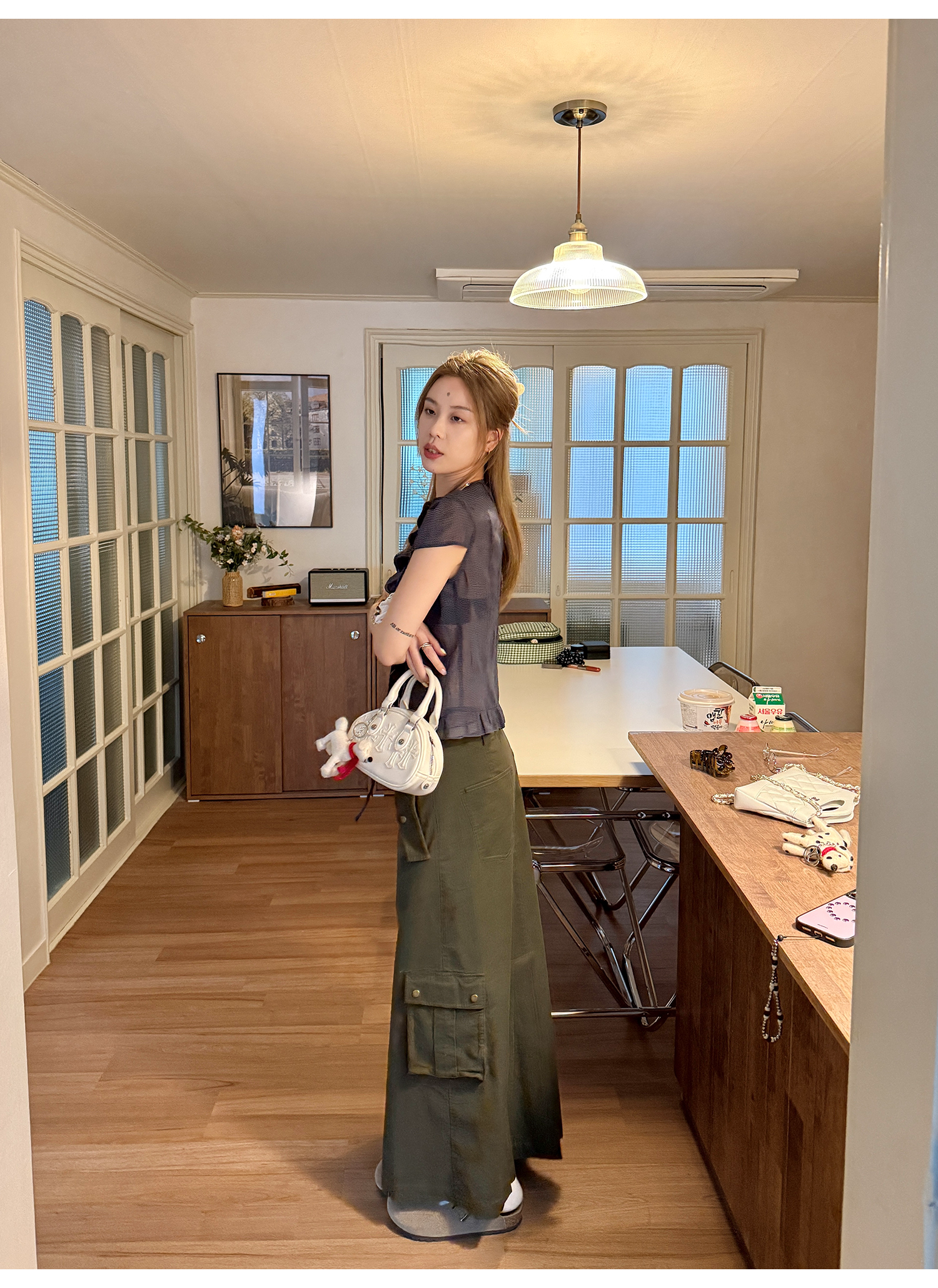 LelyMooch Aラインミディスカート  LEM172