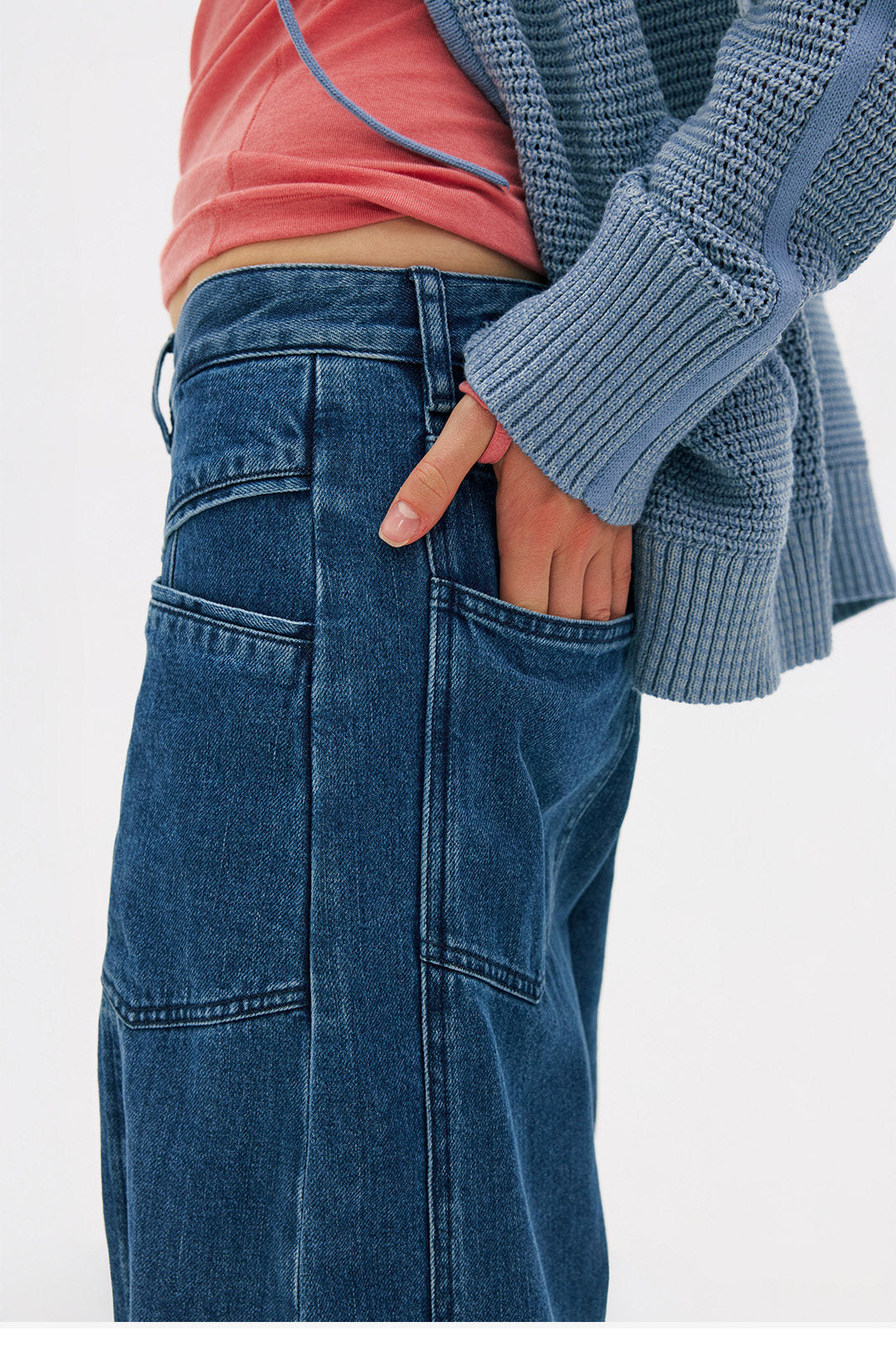 Hem-Adjust Wide Straight Denim LOM102