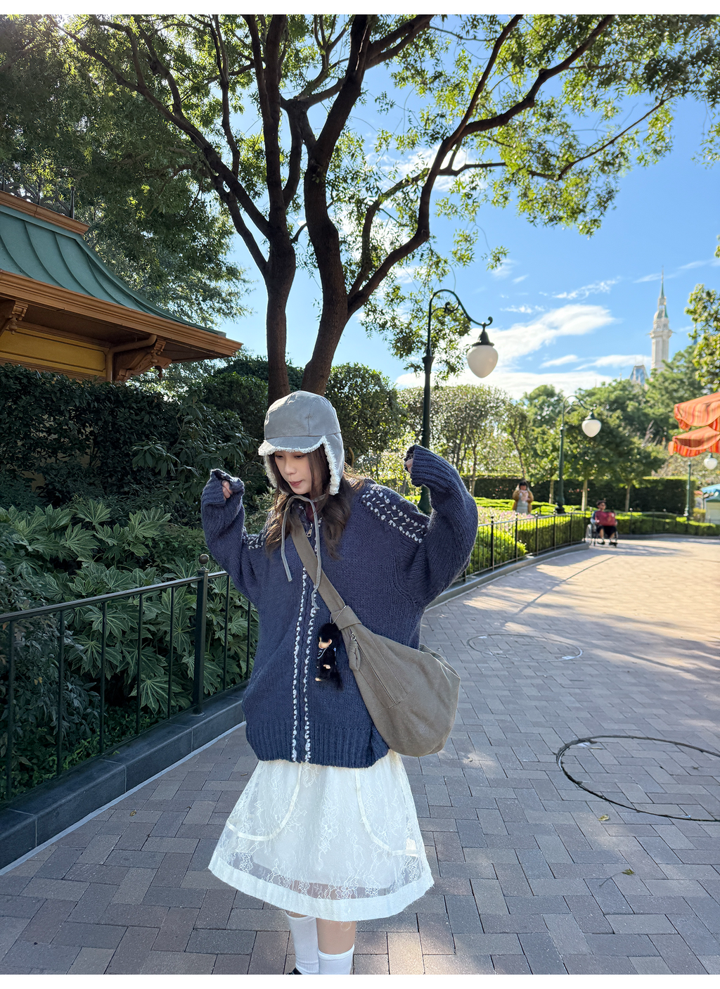 LelyMooch ハリ感レース×ドロストスカート  LEM239