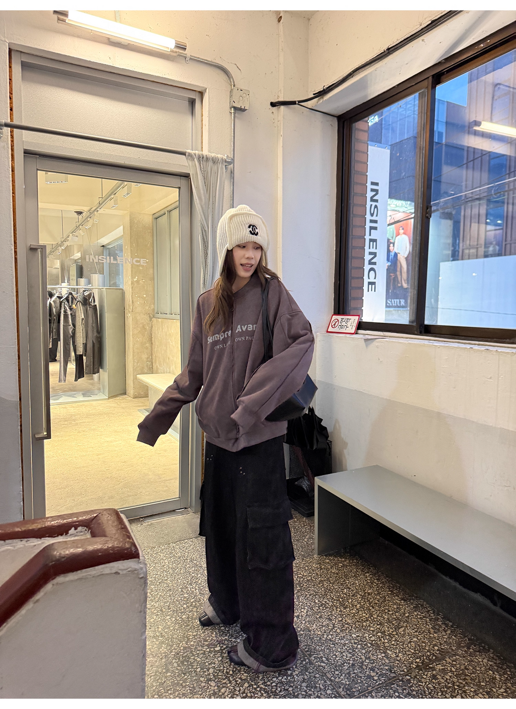 LelyMooch セルビッジ黒デニムパンツ　LEM257