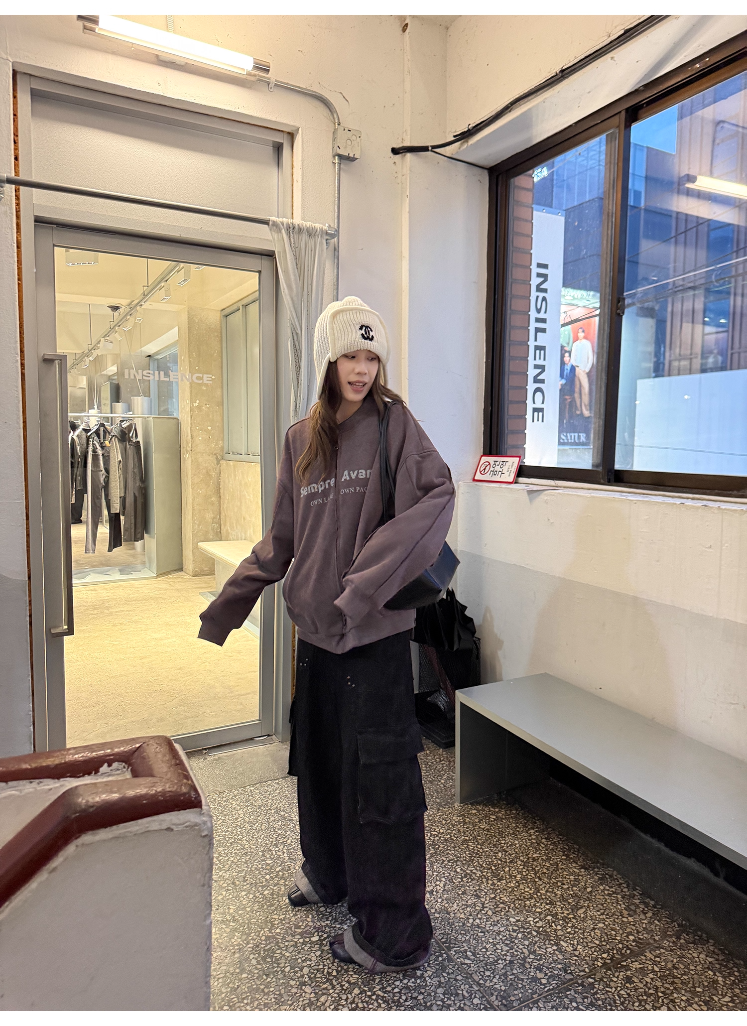 LelyMooch セルビッジ黒デニムパンツ　LEM257