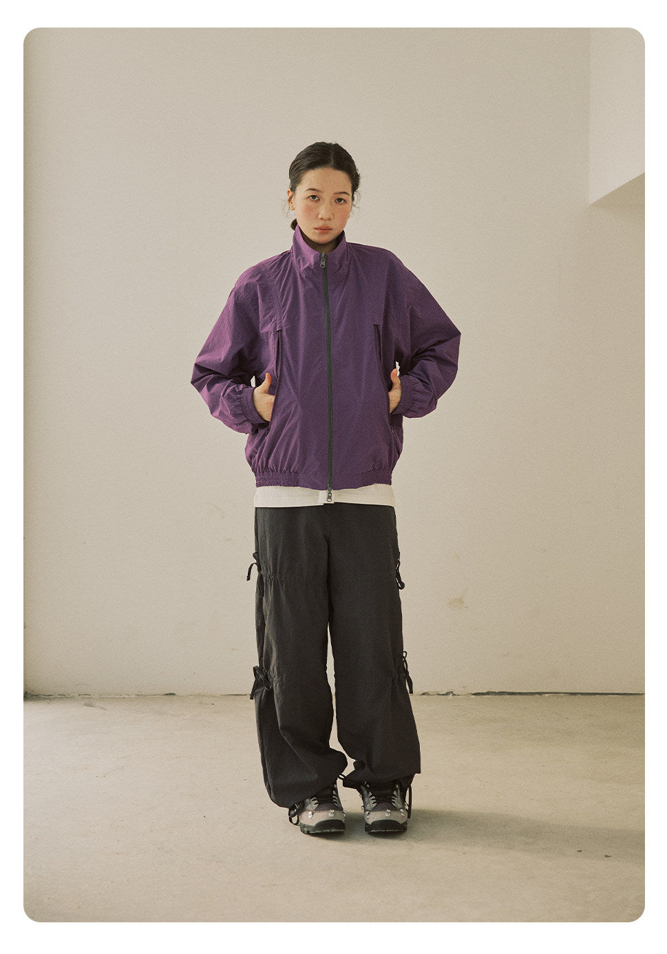 防風×配色リバーシブル仕様 立ち襟スポーツジャケット  LOM032