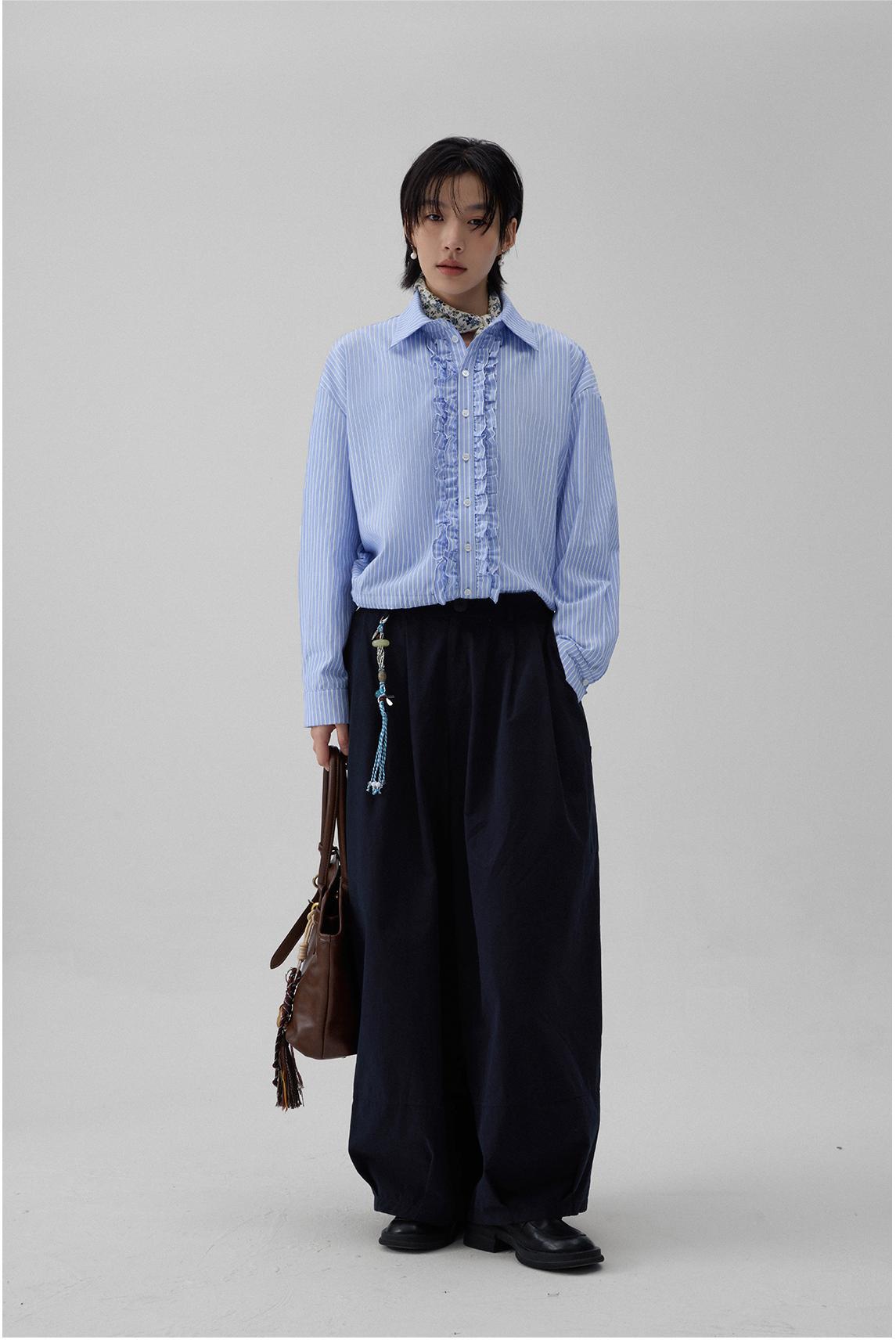 LoomL  ブルーストライプシャツ  LOM011