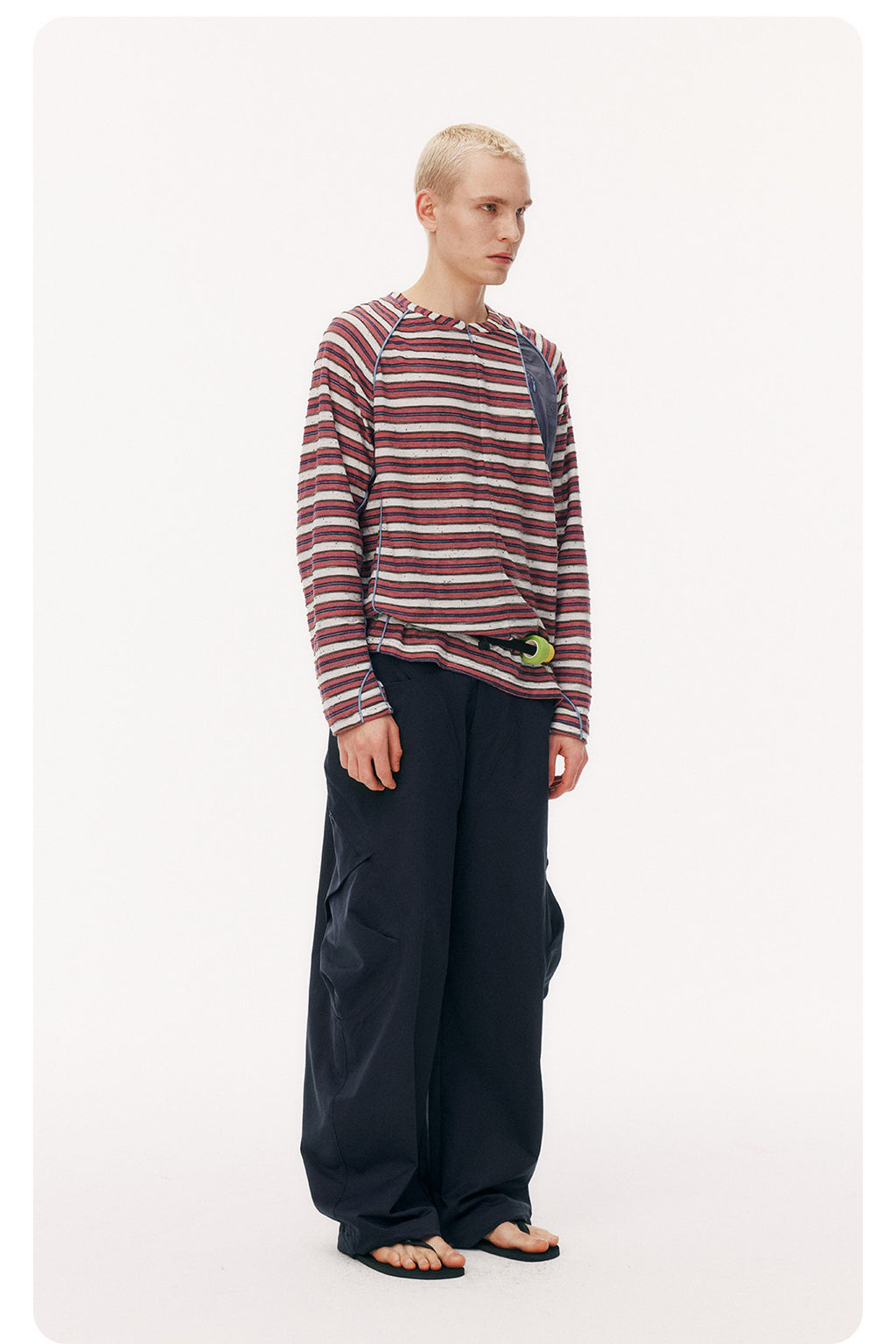 Striped Half-Zip Long Sleeve LOM104