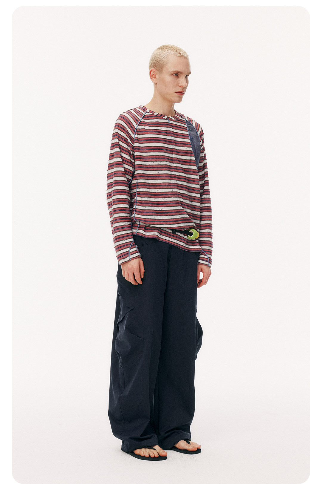 Striped Half-Zip Long Sleeve LOM104