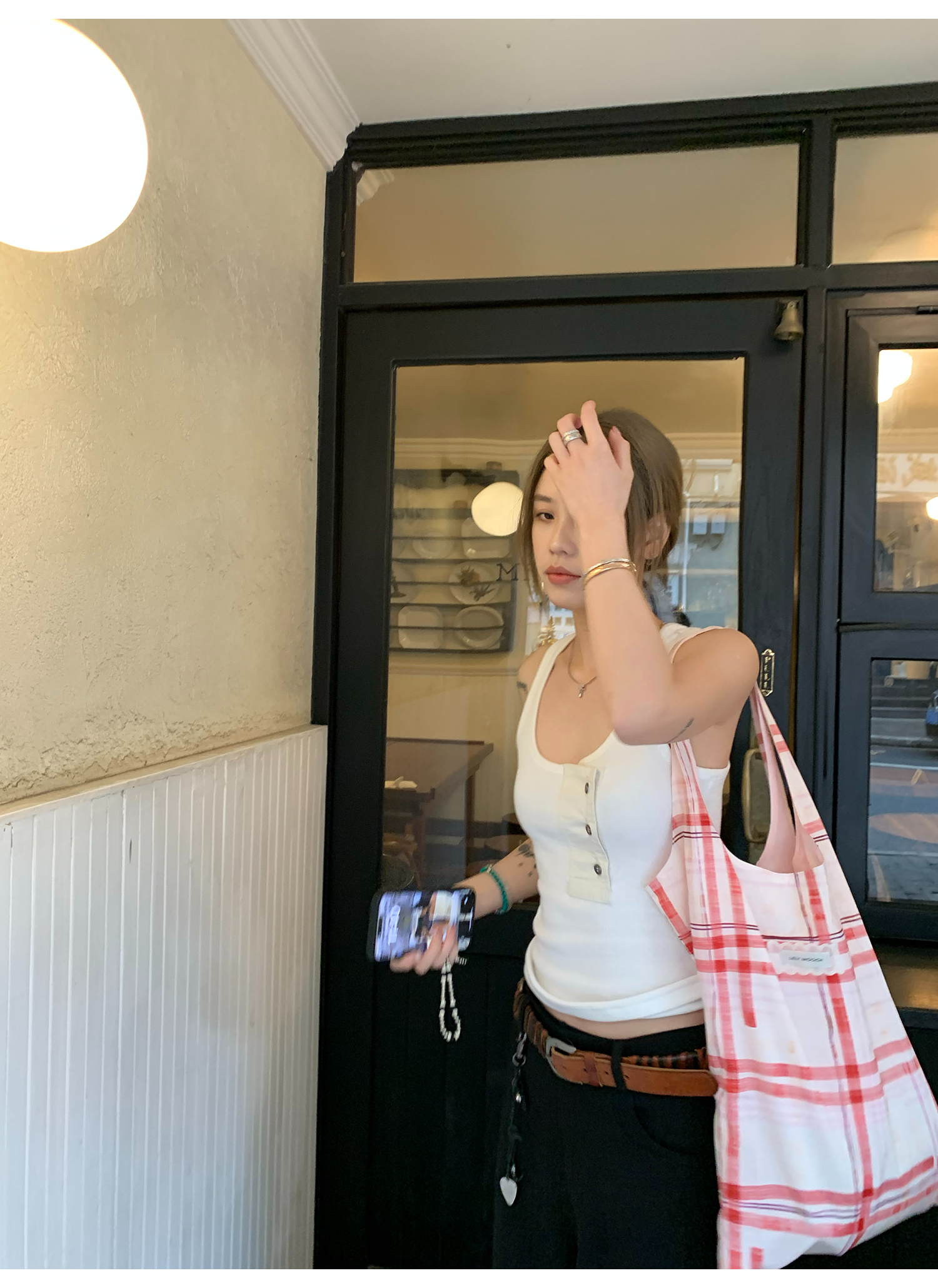 LelyMooch 春夏万能単品　Uネック タンクトップ  LEM122