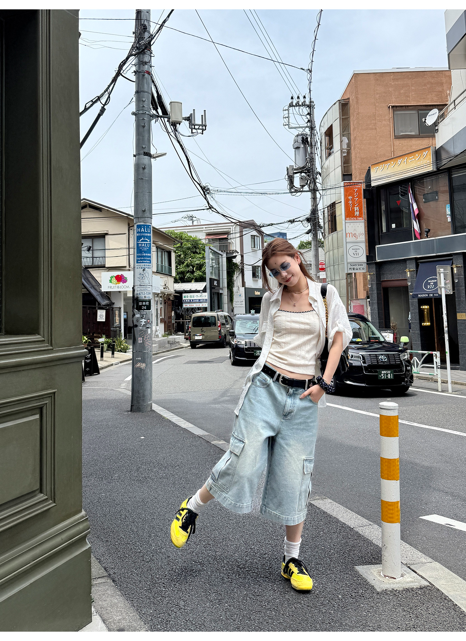 LelyMooch 体型カバー◎ カーゴデニムパンツ  LEM182