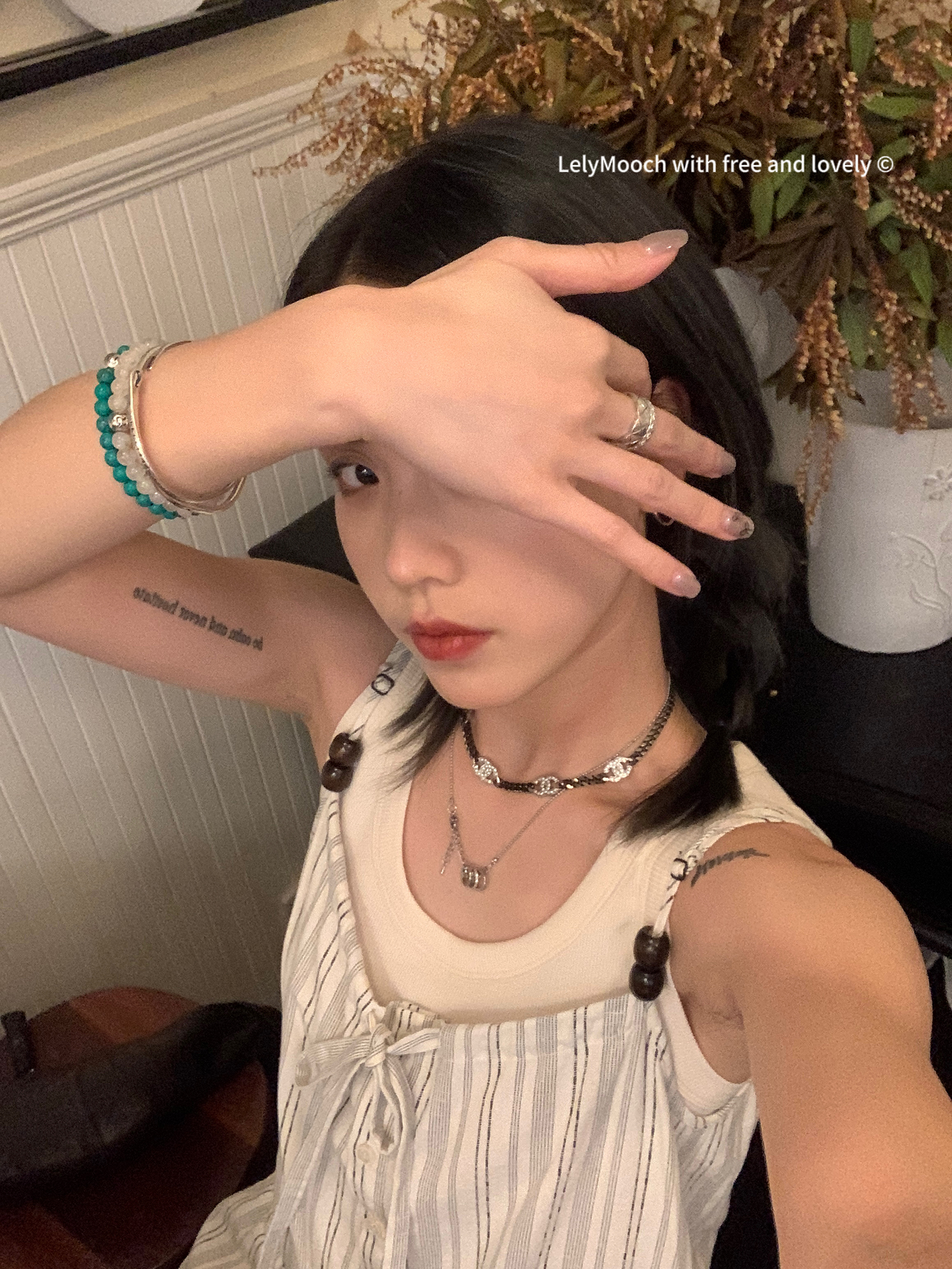 LelyMooch Back Lace Knit Tank Top LEM073