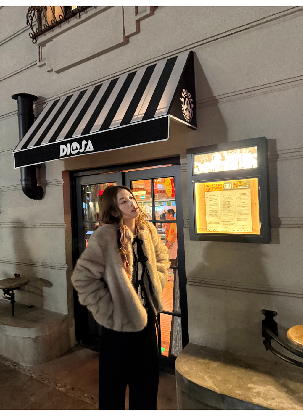 LelyMooch ふわふわエコファーコート｜オートミール  LEM268