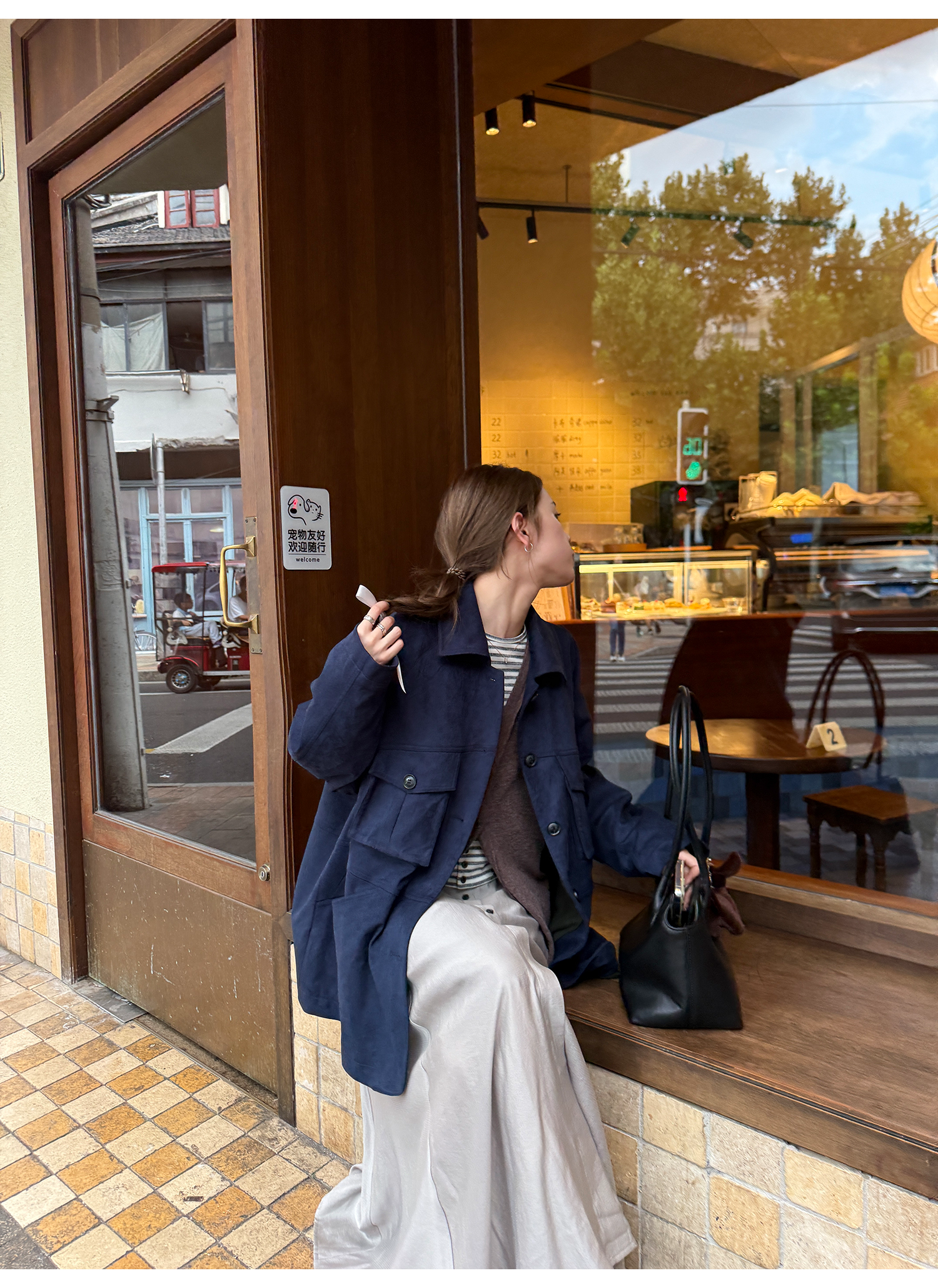 LelyMooch あったかフリース×スエードジャケット  LEM238