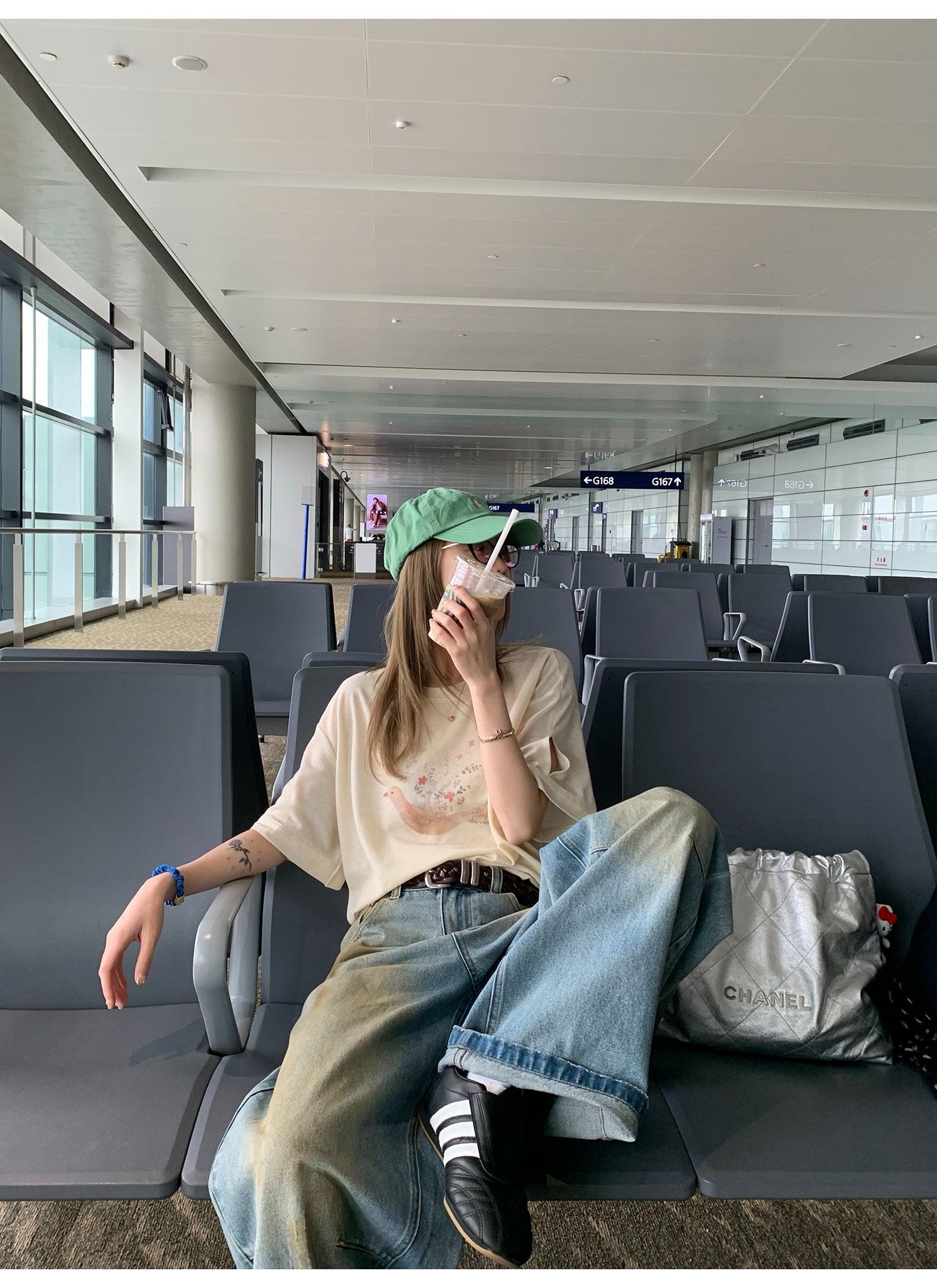 LelyMooch プリント ゆったりシルエット半袖Tシャツ  LEM142