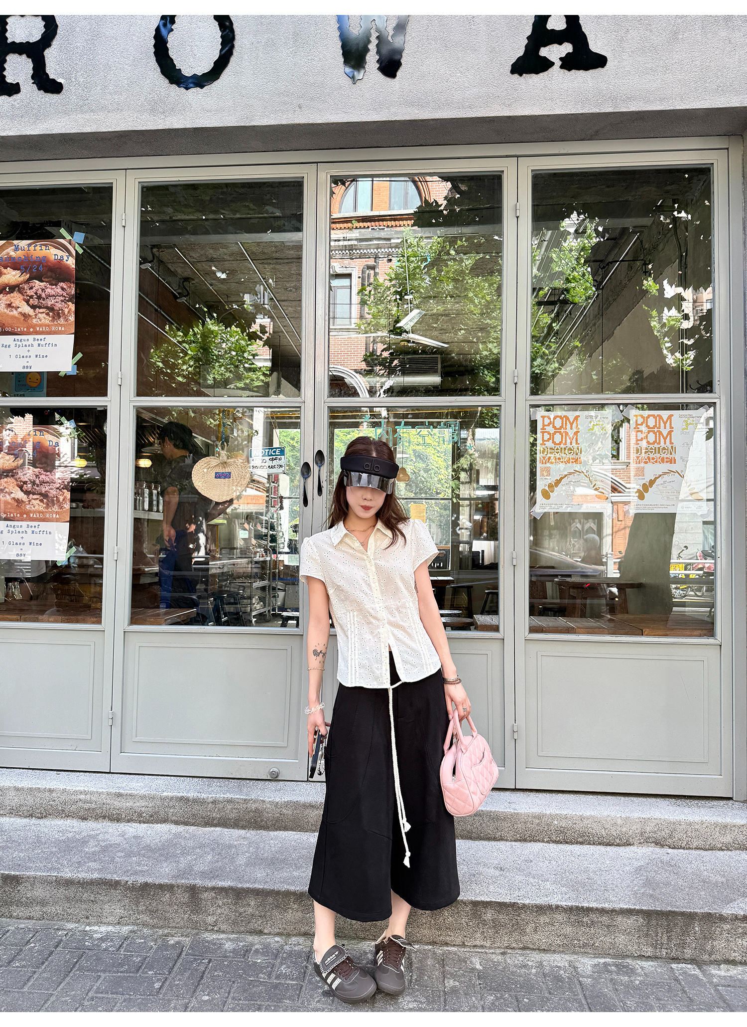 LelyMooch Aライン ワイドパンツ七分丈  LEM202