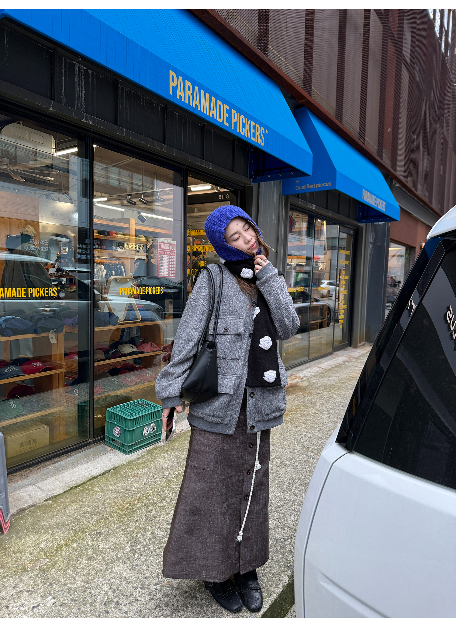 LelyMooch ヴィンテージ絞り編みニットジャケット　LEM263