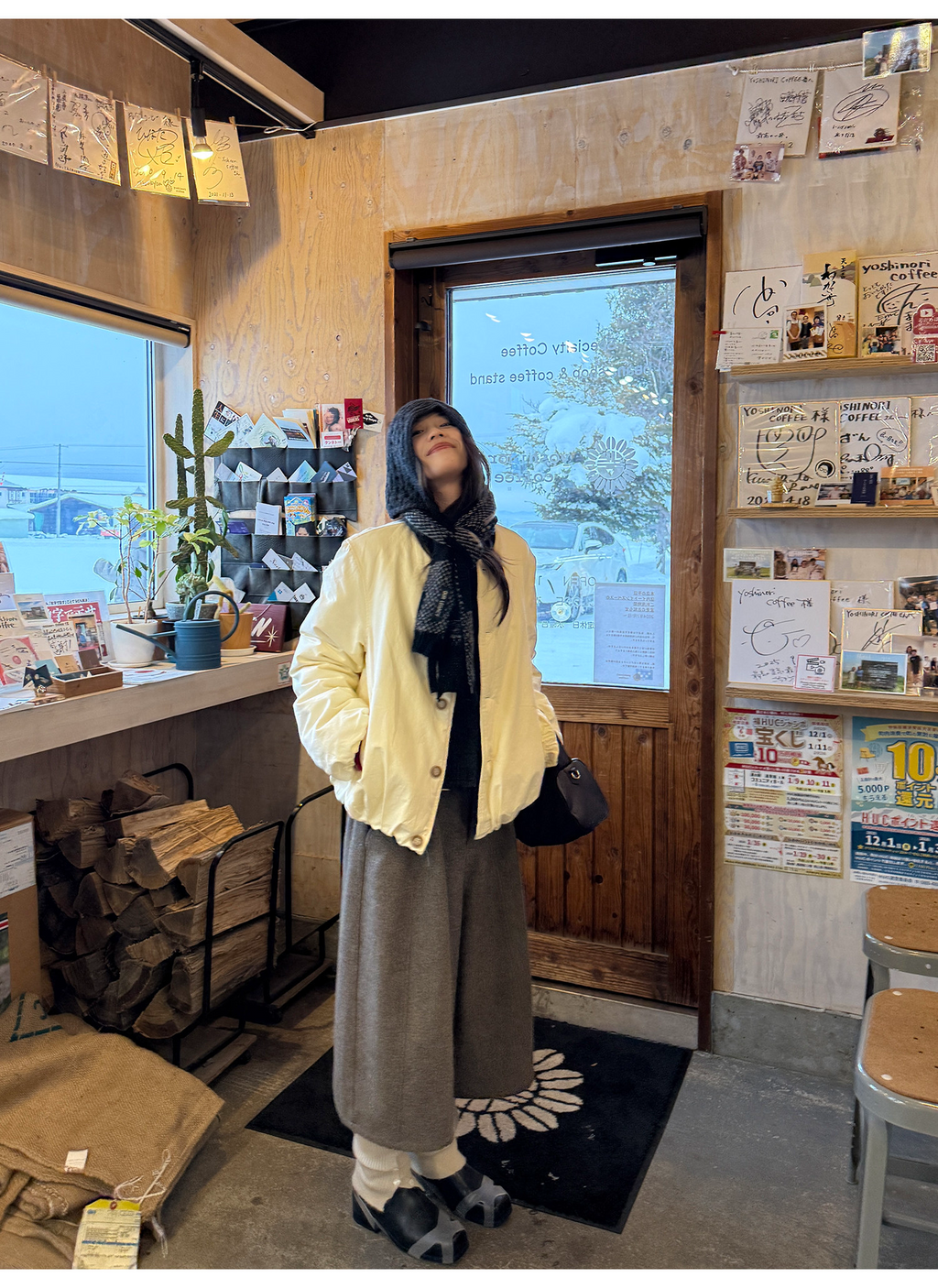 LelyMooch マフラー付き 中綿ブルゾン  LEM306