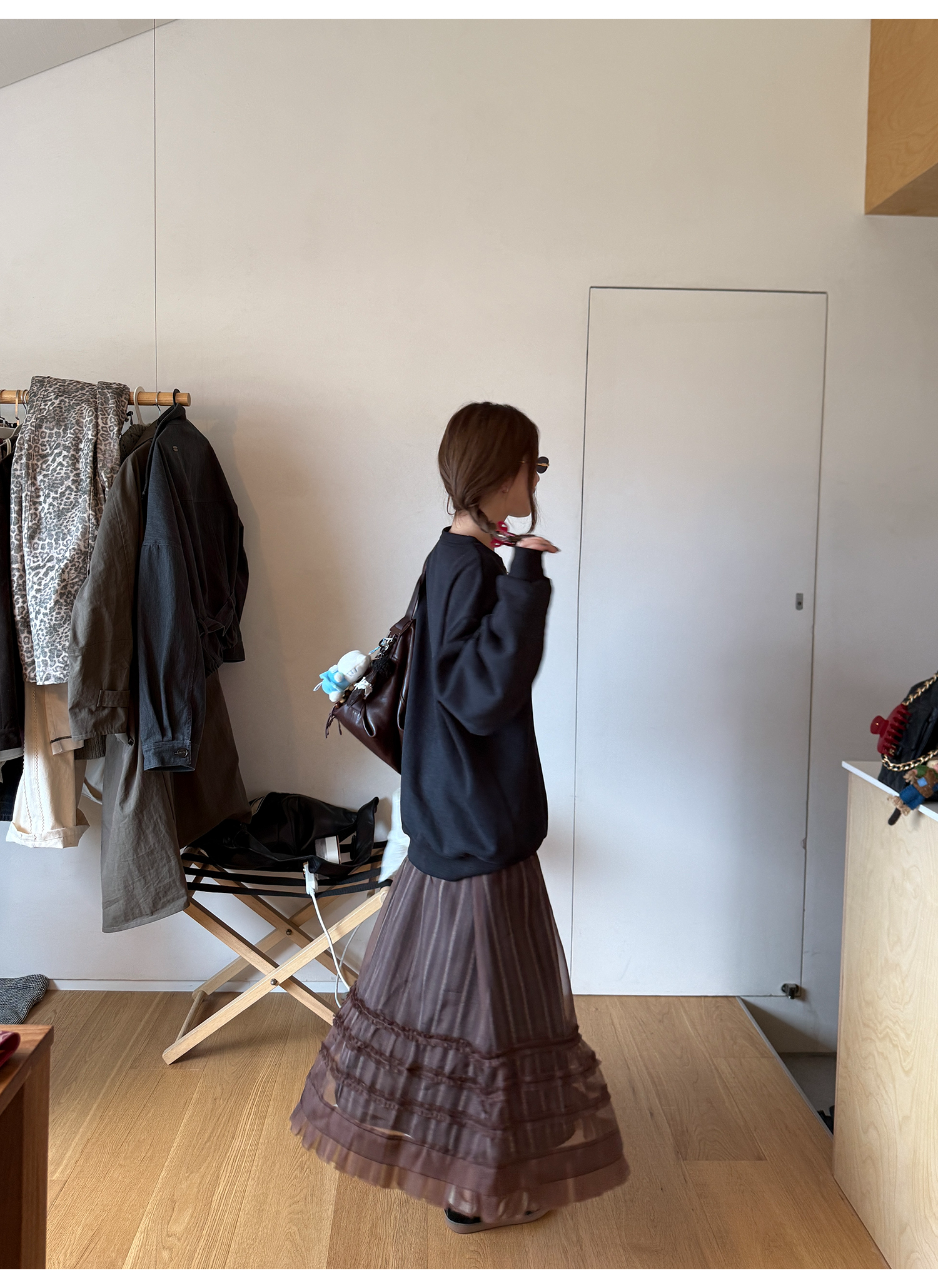 LelyMooch くまプリント古着風スウェット  LEM231